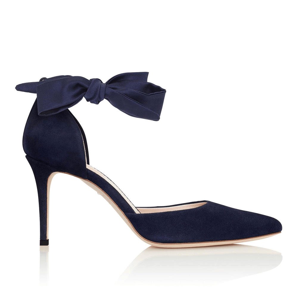 Navy blue 2024 heels with bow