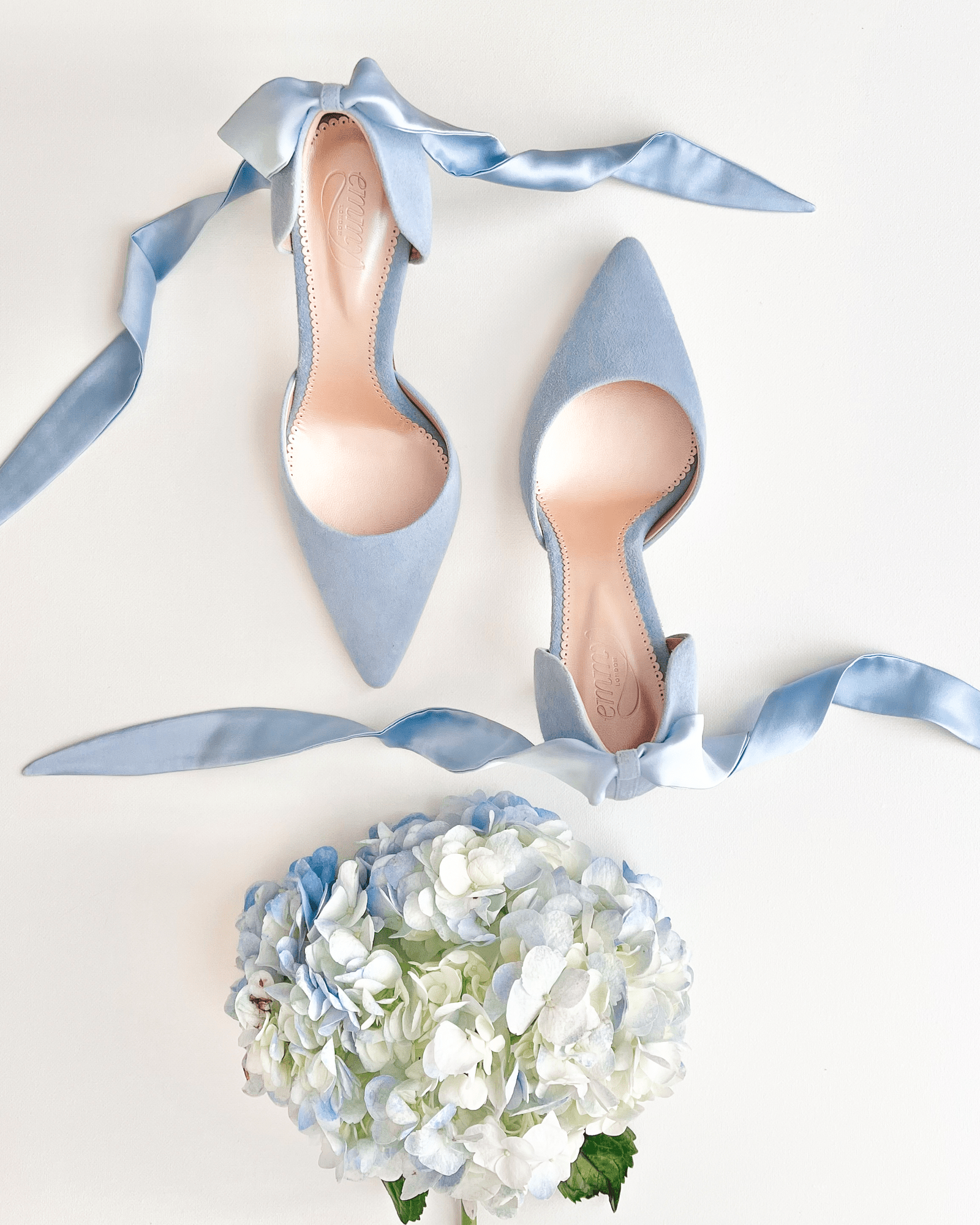 Harriet Mid Heel Bridal & Fashion Shoe Light Blue Suede Bridal Shoes  image