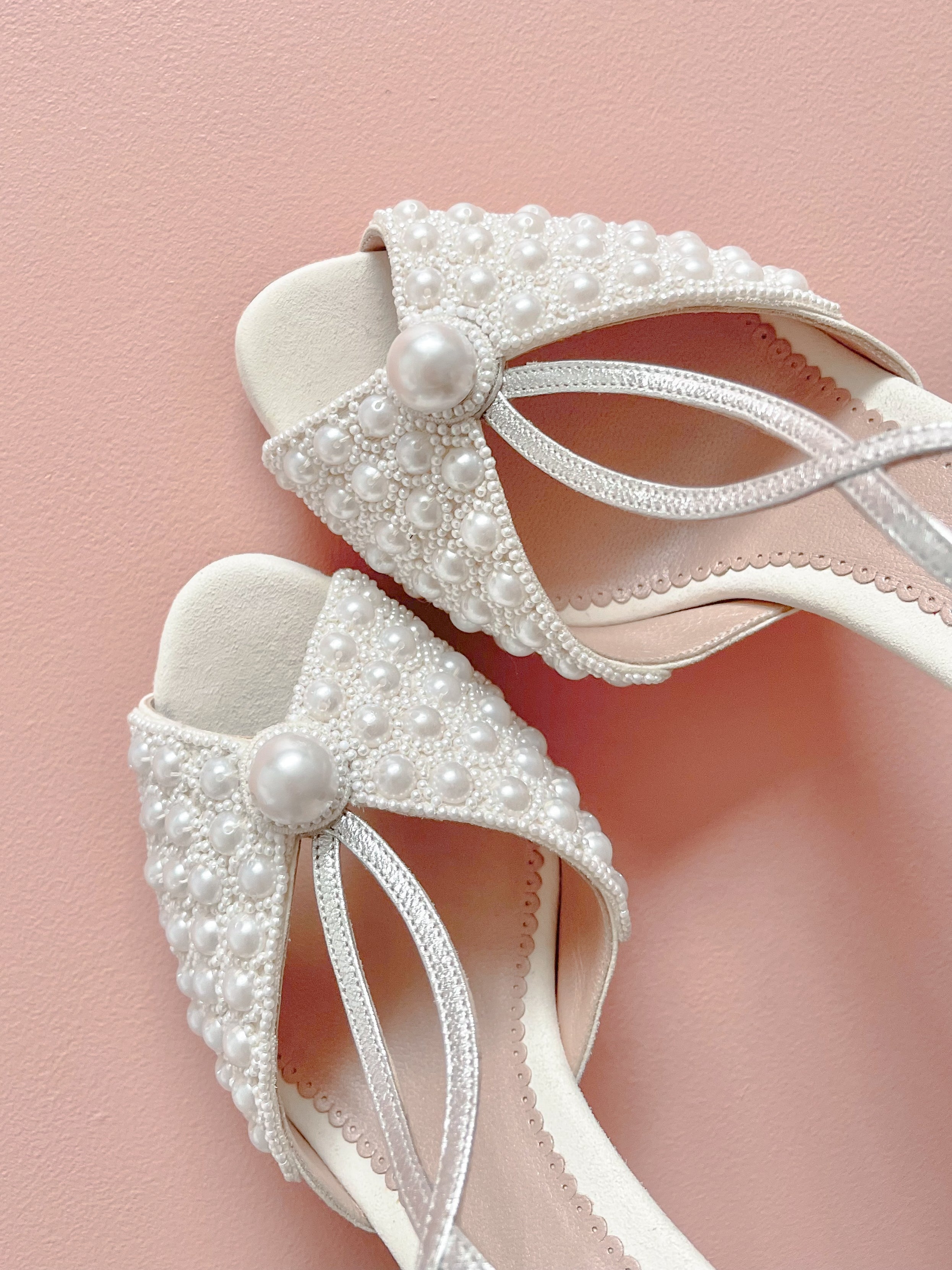Gabriella Pearl High Heel Bridal Shoe Pearl Embellished Bridal Shoes  image