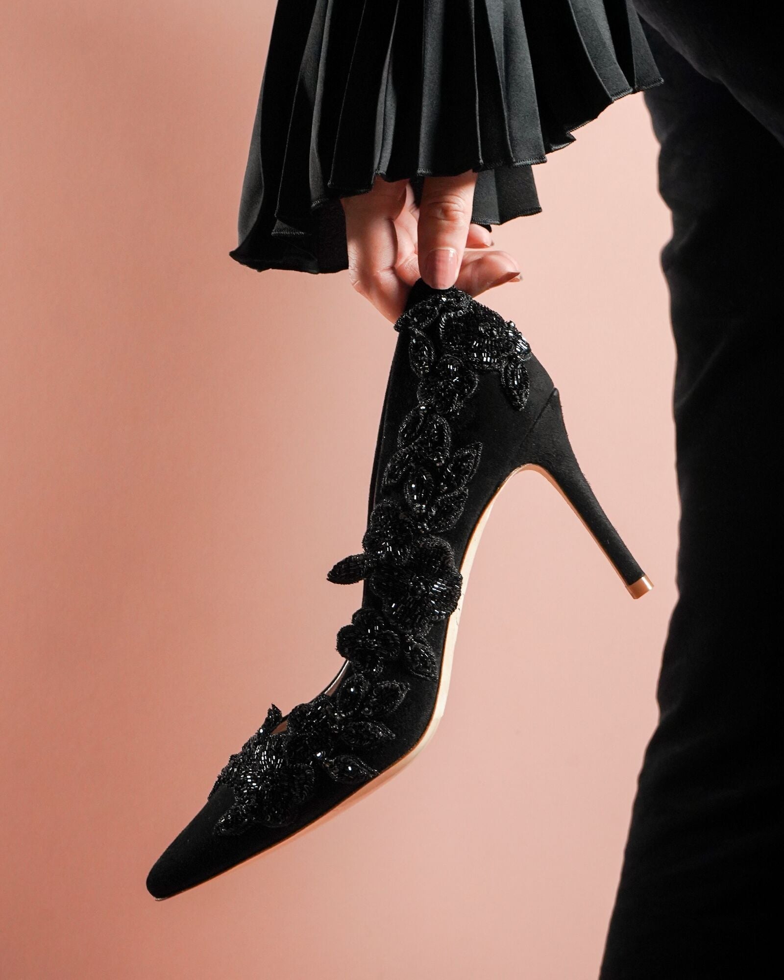 Isadora Mid Heel Fashion Shoe Floral Embellished Shoe  image