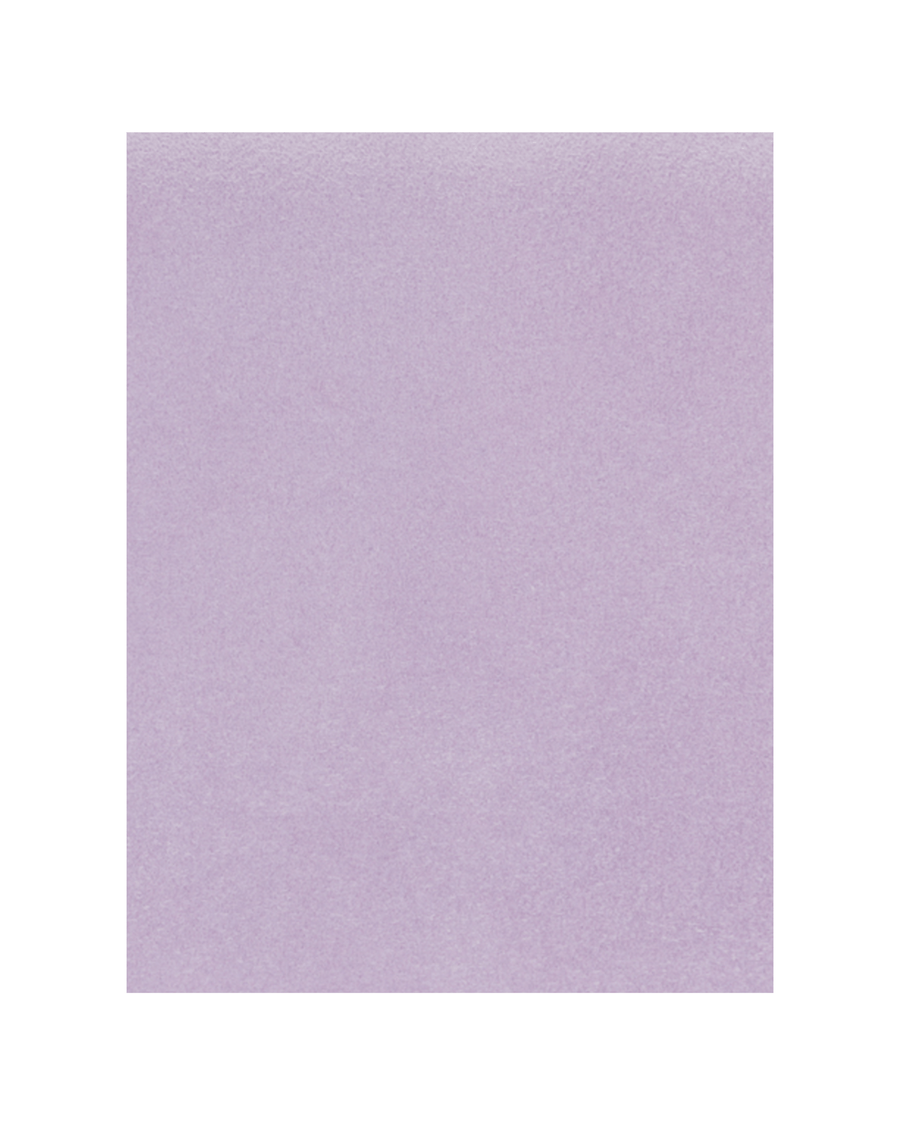 Close-up of a soft, textured fabric swatch in a light lavender color, captured from a top-down angle with no background or additional elements visible. image