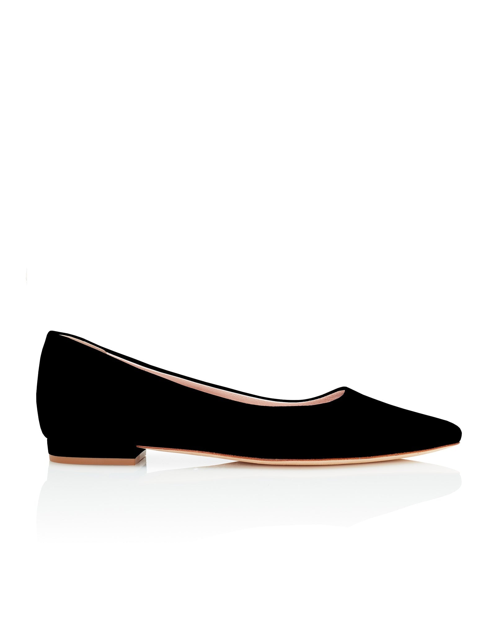 Lulu Jet Black Fashion Shoe Black Suede Pointed Flat  image