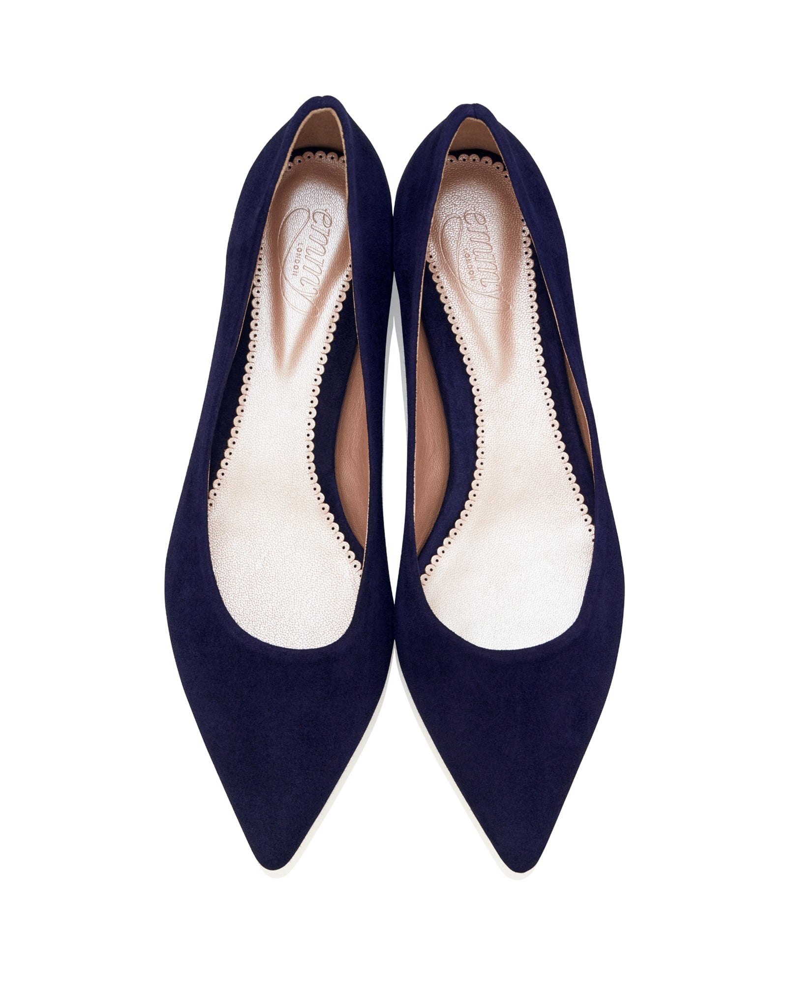 Lulu Navy Suede Flat Emmy London - Main Image