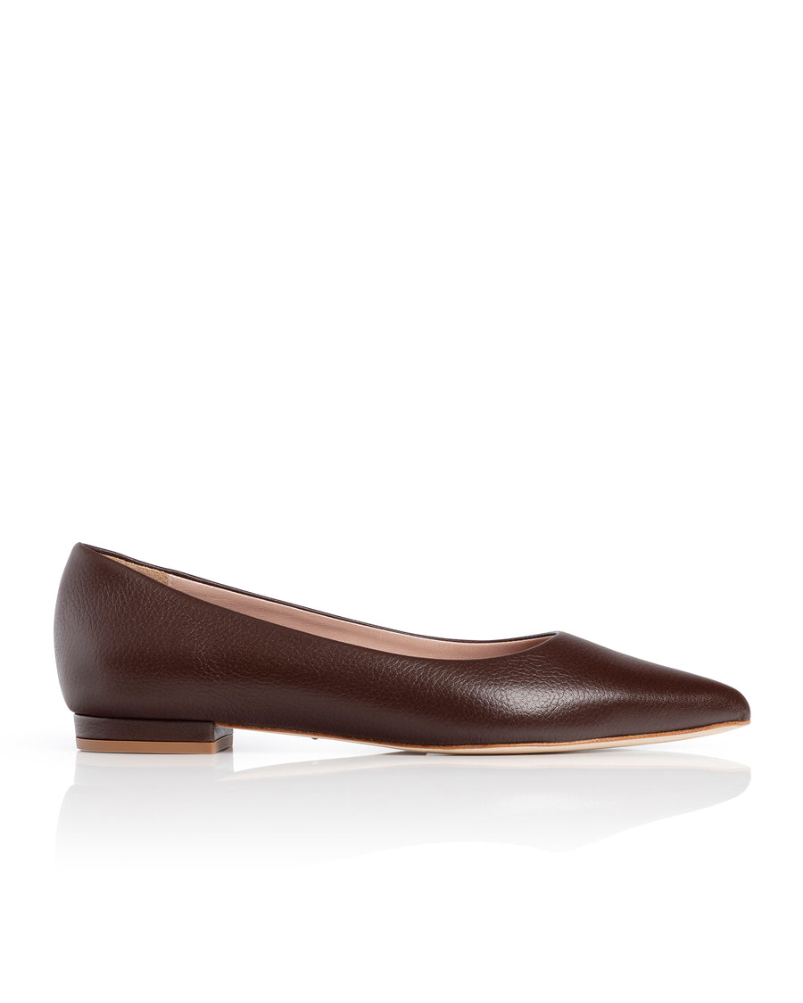 Lulu Chocolate Textured Leather image