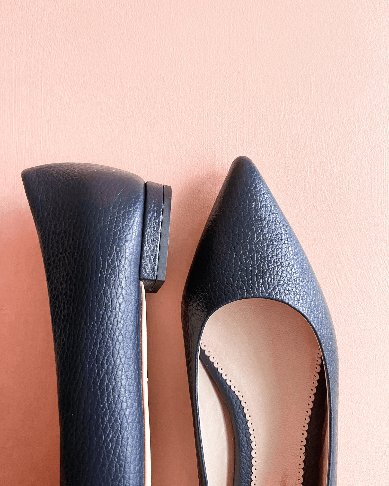 Lulu Dark Navy Textured Leather - Main Image
