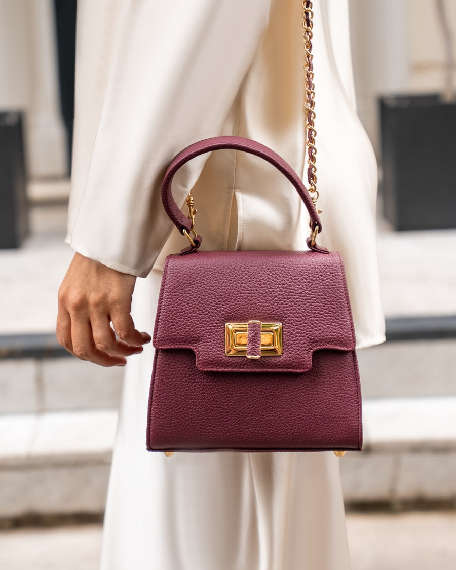 Mabel Bordeaux Textured Leather image