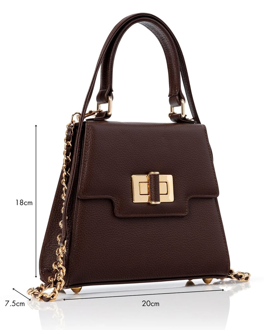 Mabel Chocolate Textured Leather image