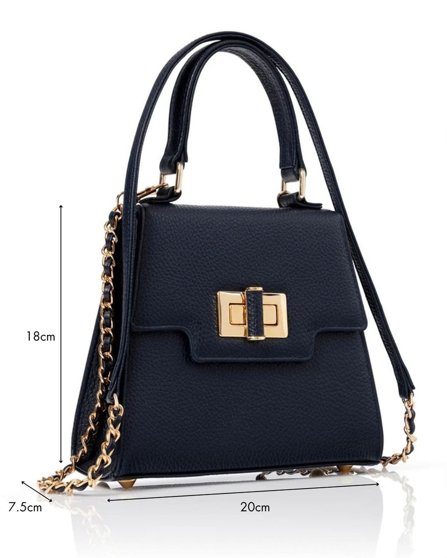 Mabel Dark Navy Textured Leather image