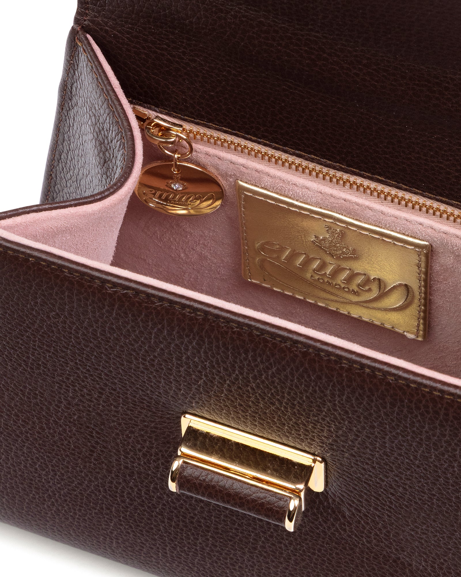 Mabel Chocolate Textured Leather image