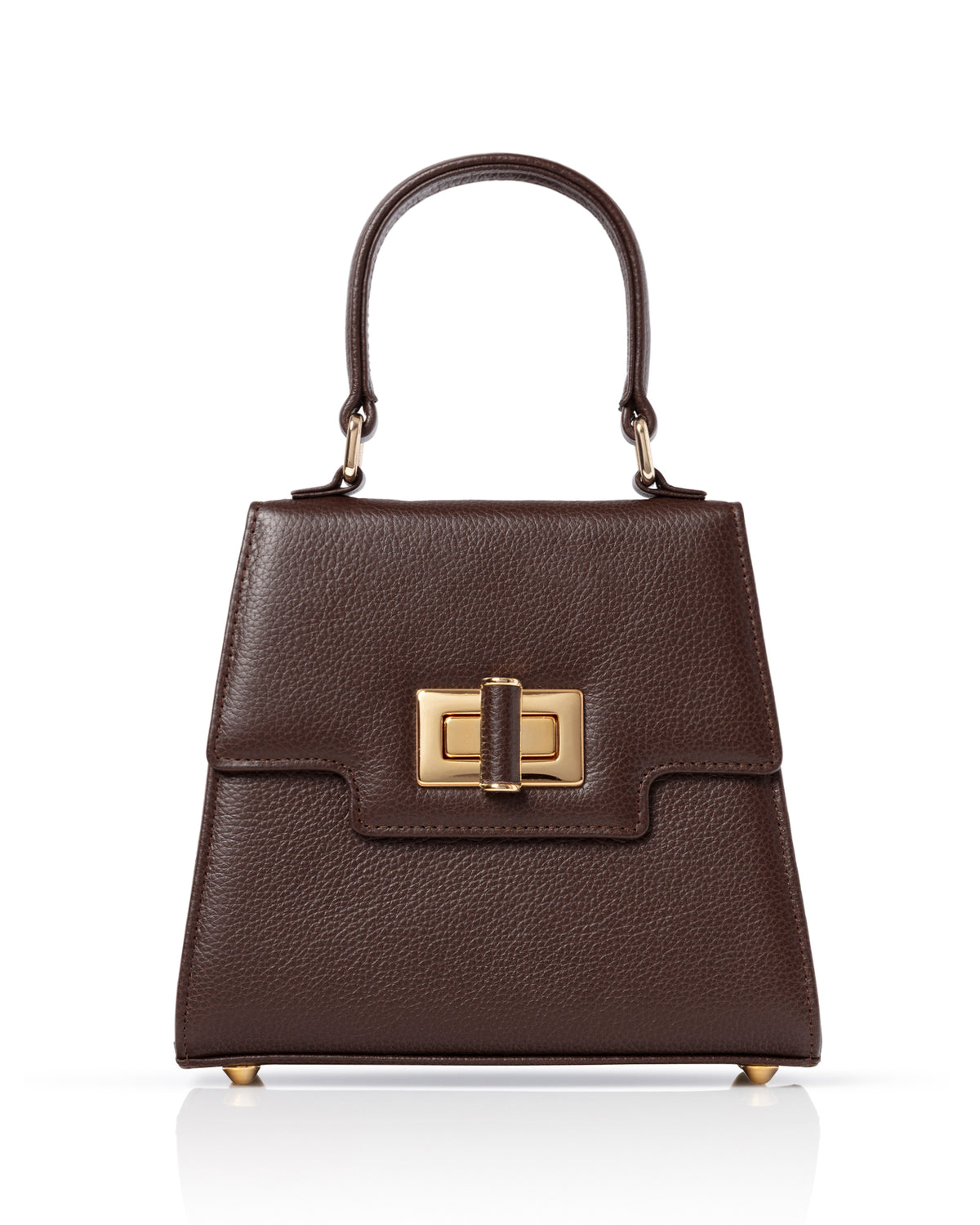 Mabel Chocolate Textured Leather Bag Emmy London