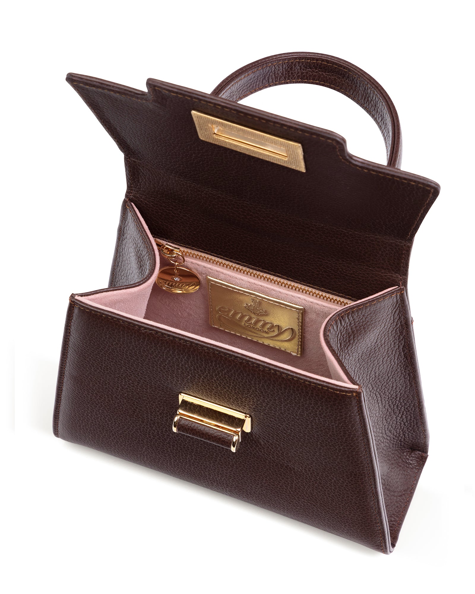 Mabel Chocolate Textured Leather image