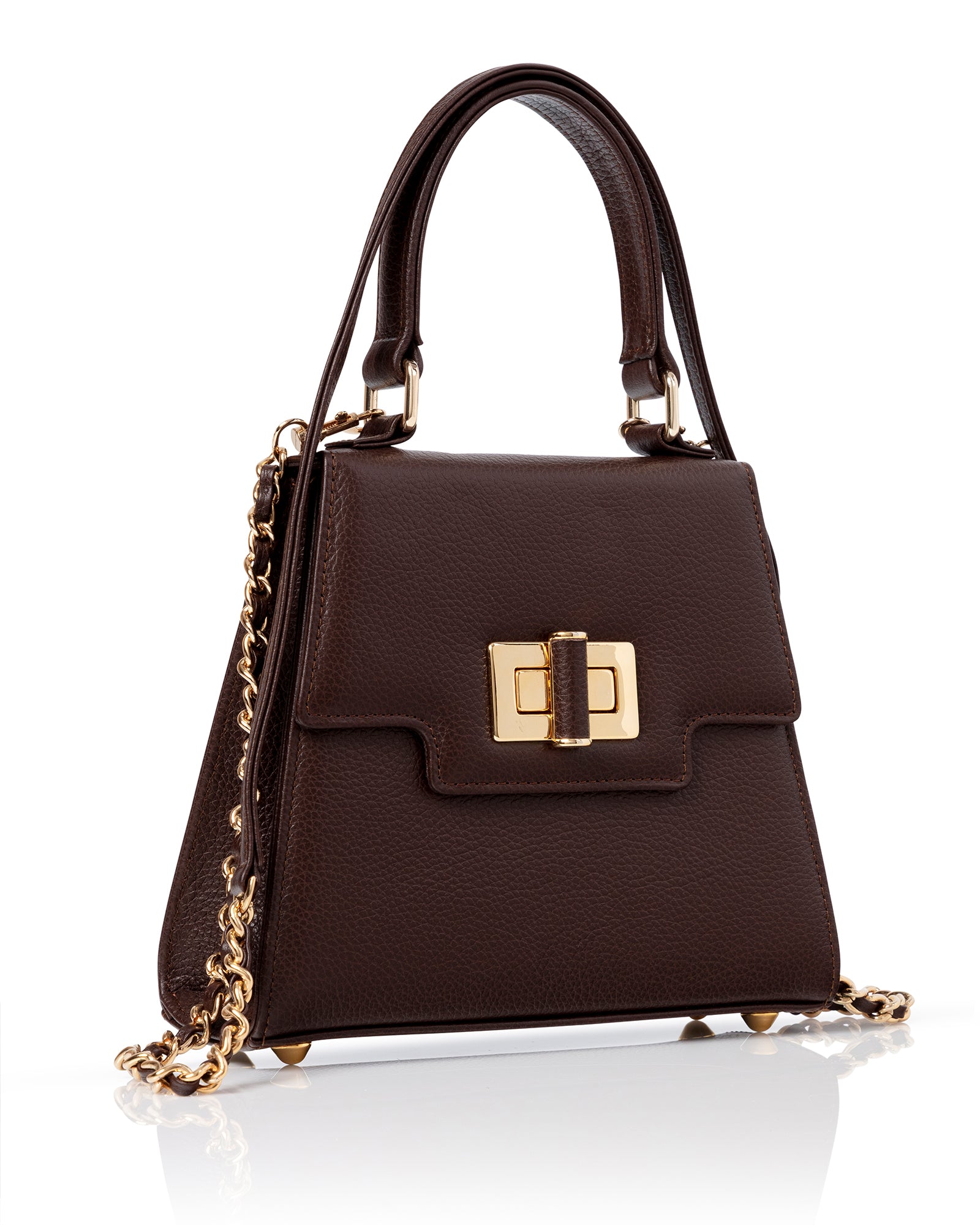 Mabel Chocolate Textured Leather image