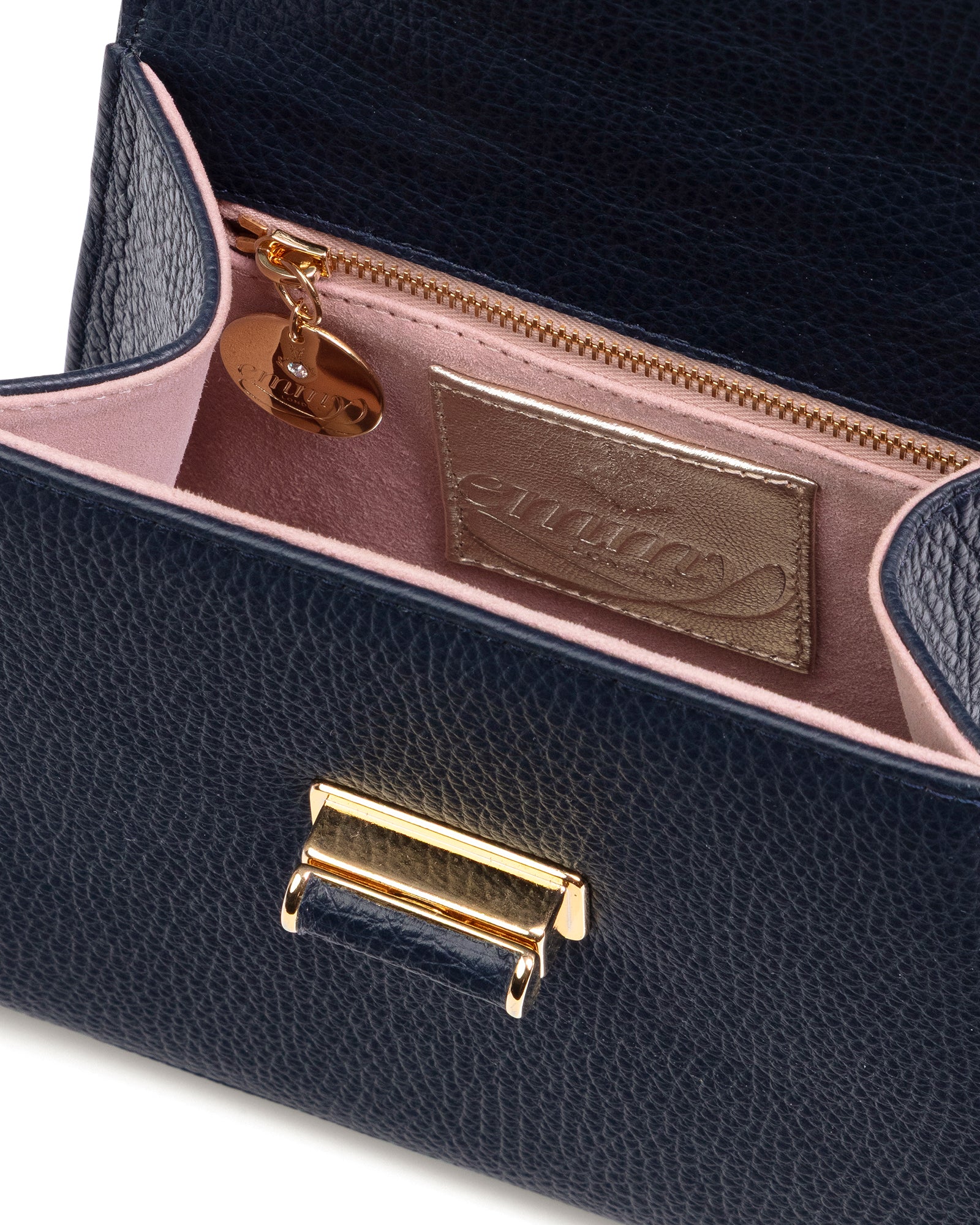 Mabel Dark Navy Textured Leather image