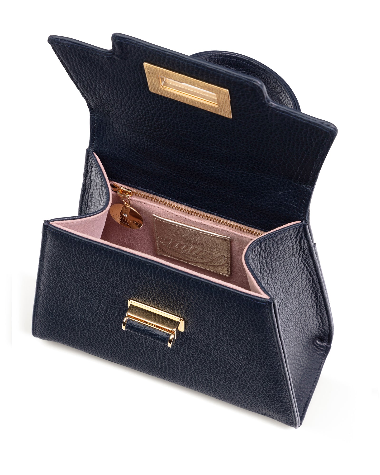 Mabel Dark Navy Textured Leather image