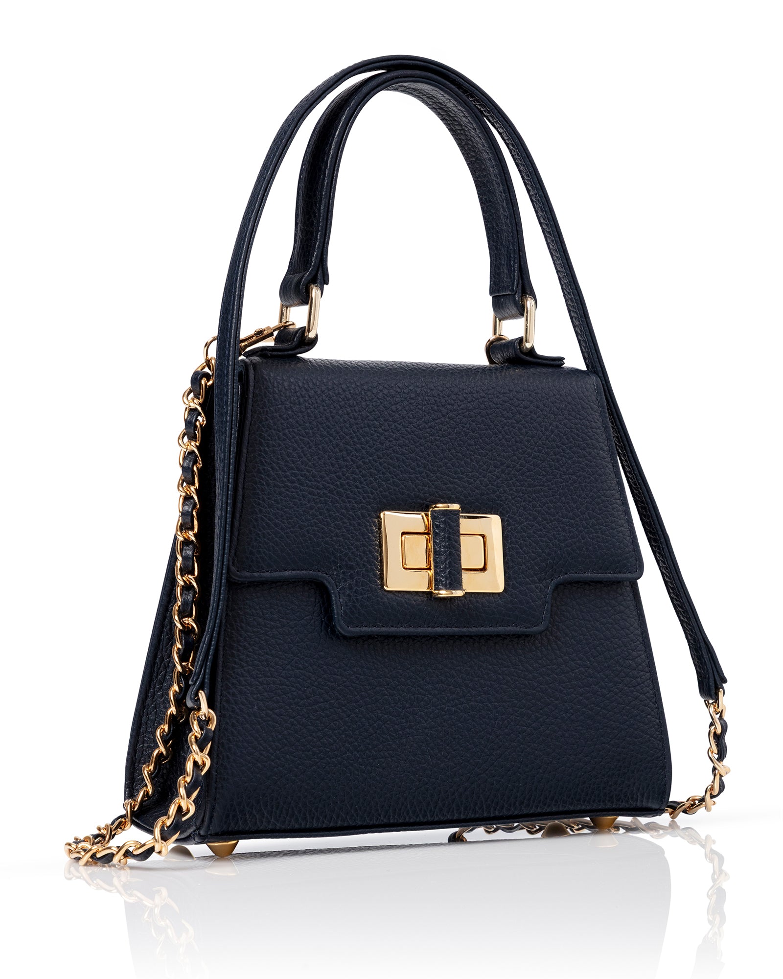 Mabel Dark Navy Textured Leather image