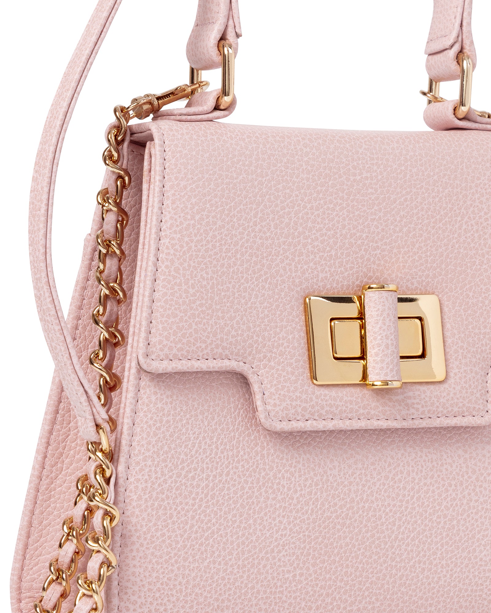 Pink Handbag Detail Gold Chain And Fastening image