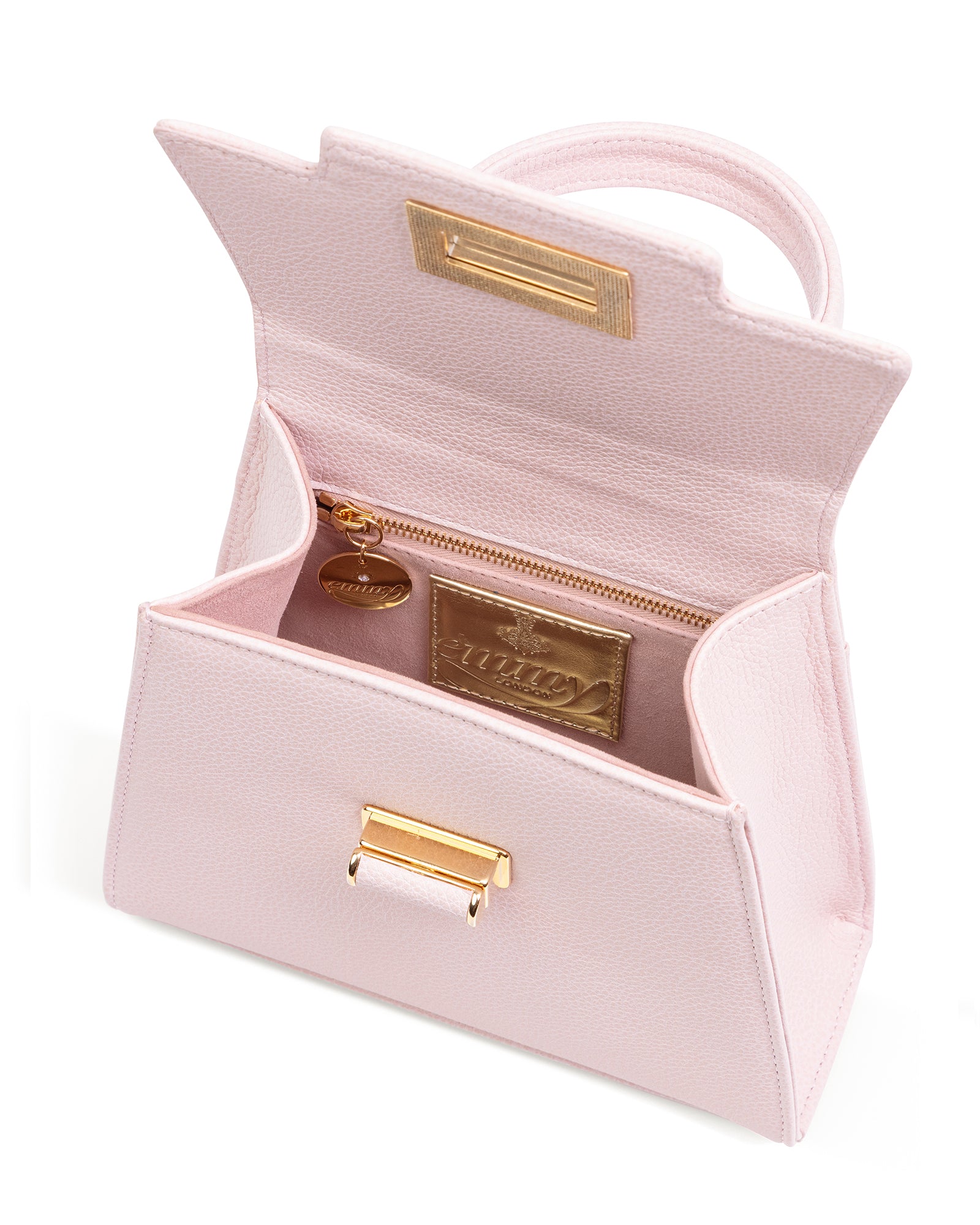 Mabel Misty Rose Textured Leather Bag | Emmy London