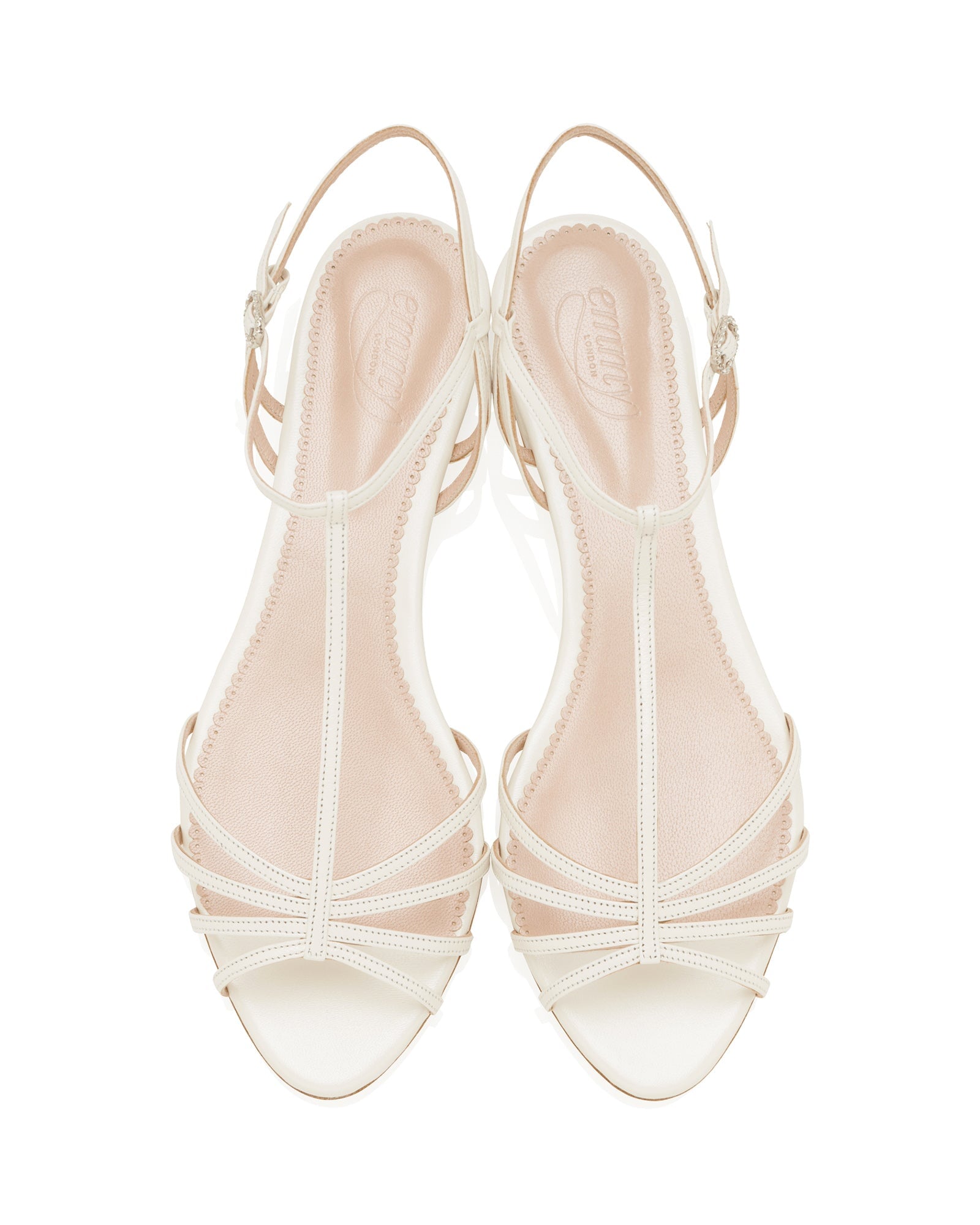 May Ivory Leather Flat Sandal Emmy London - Main Image