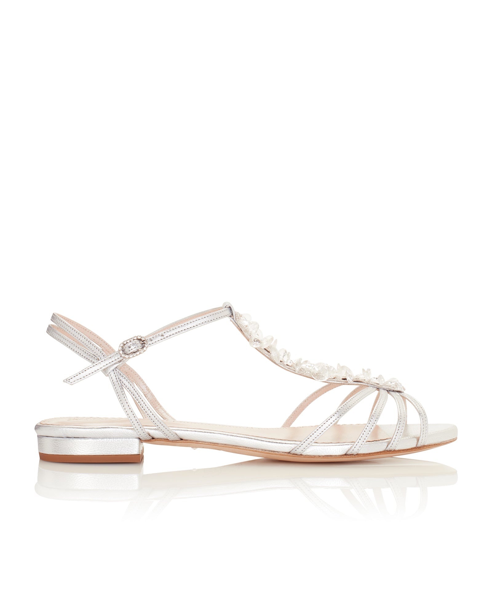 May Silver Sienna Bridal Shoe Silver Flat Wedding Sandal  image