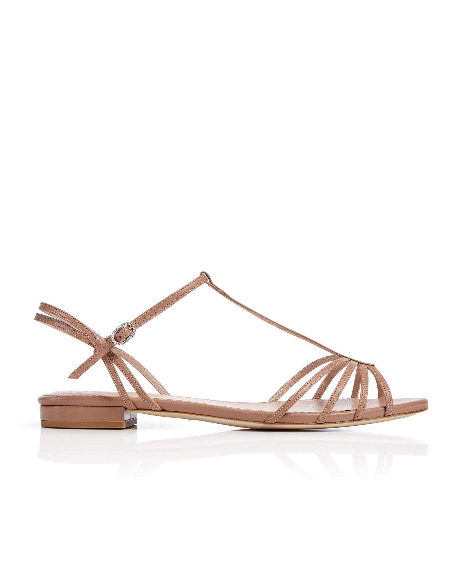 May Tan Fashion Shoe Light Brown Suede Flat Sandal  image