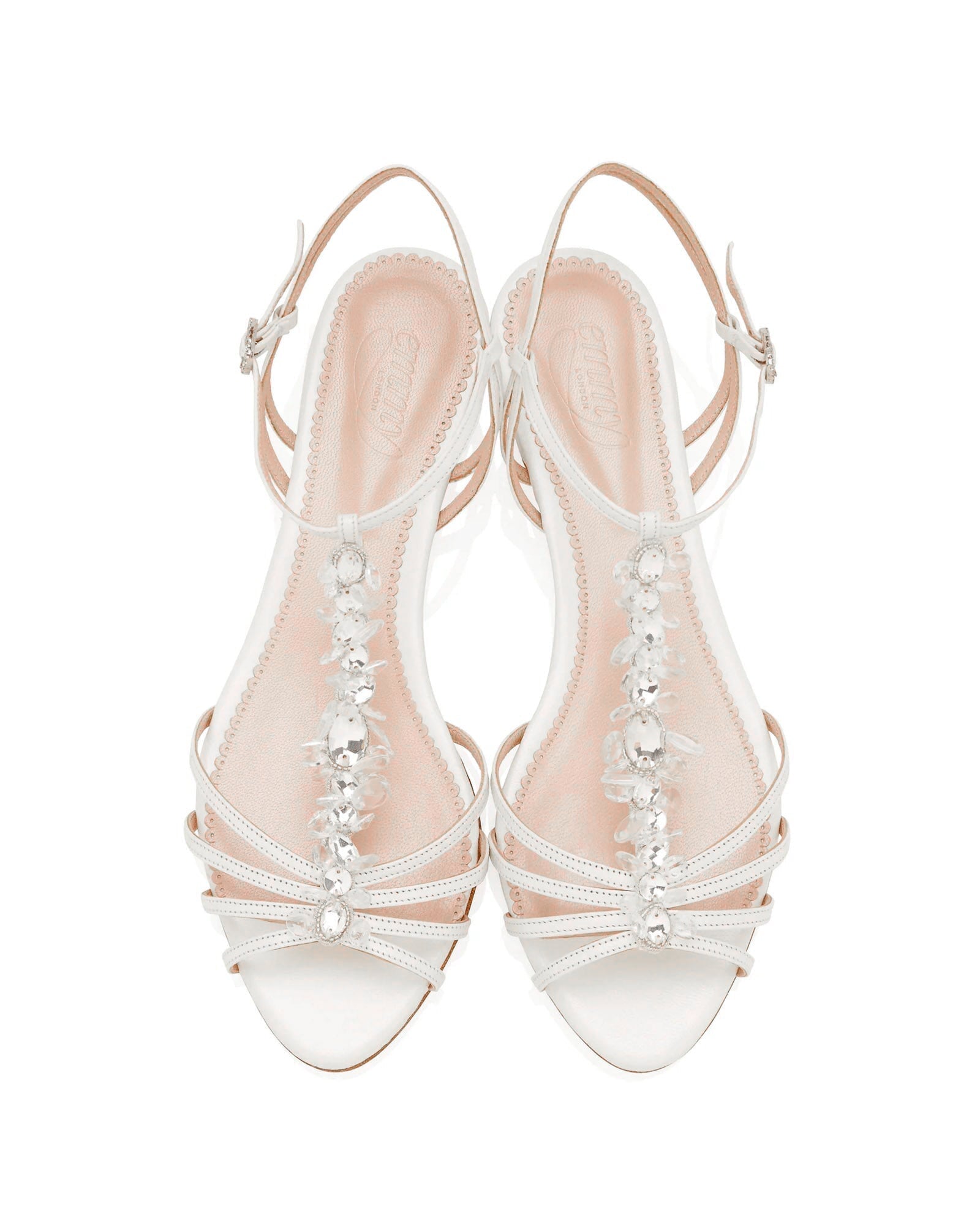 May Sienna Flat Sandal Bridal Shoe Ivory Bridal Sandal  image