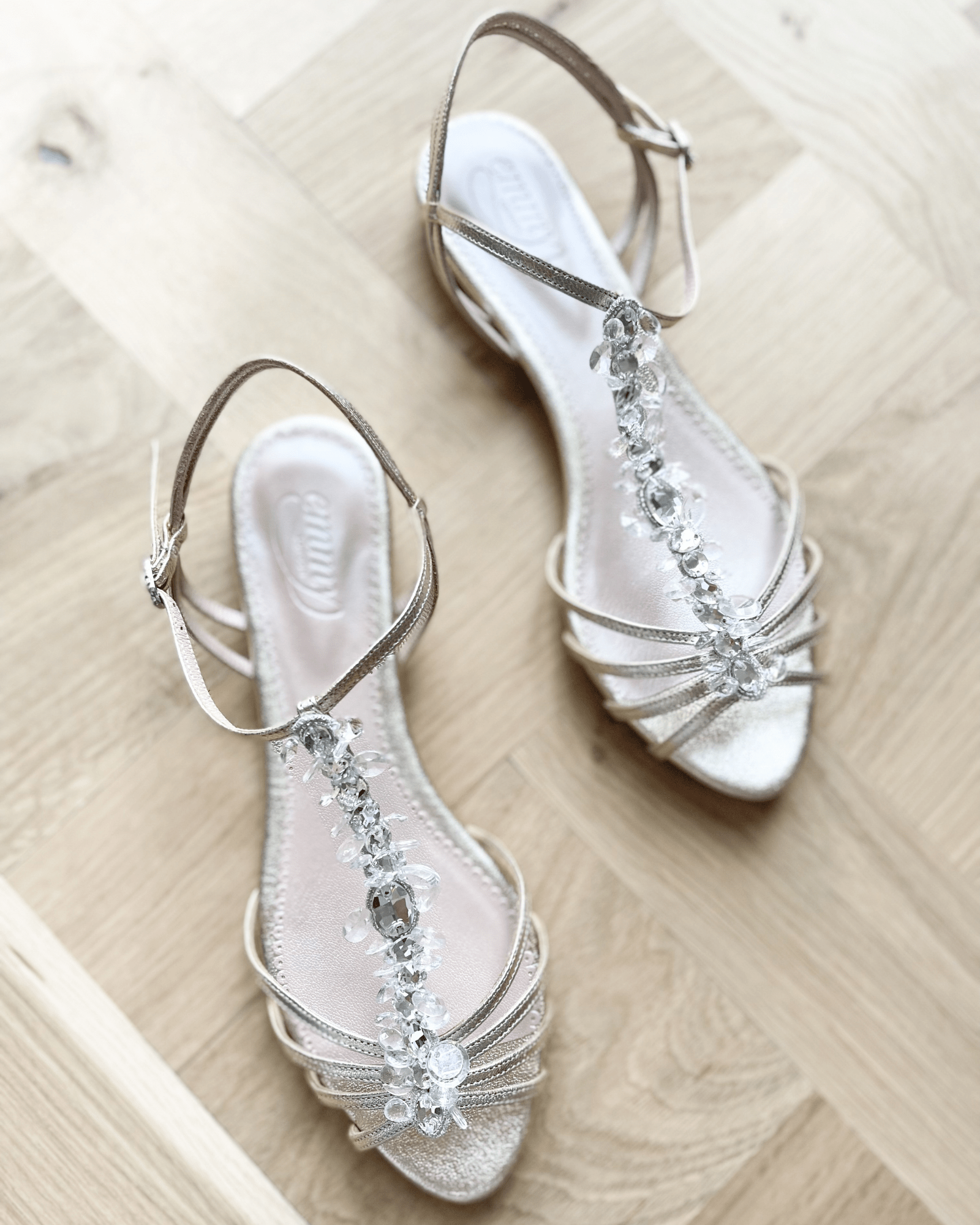 May Sienna Flat Sandal Bridal Shoe Silver Flat Wedding Sandal  image