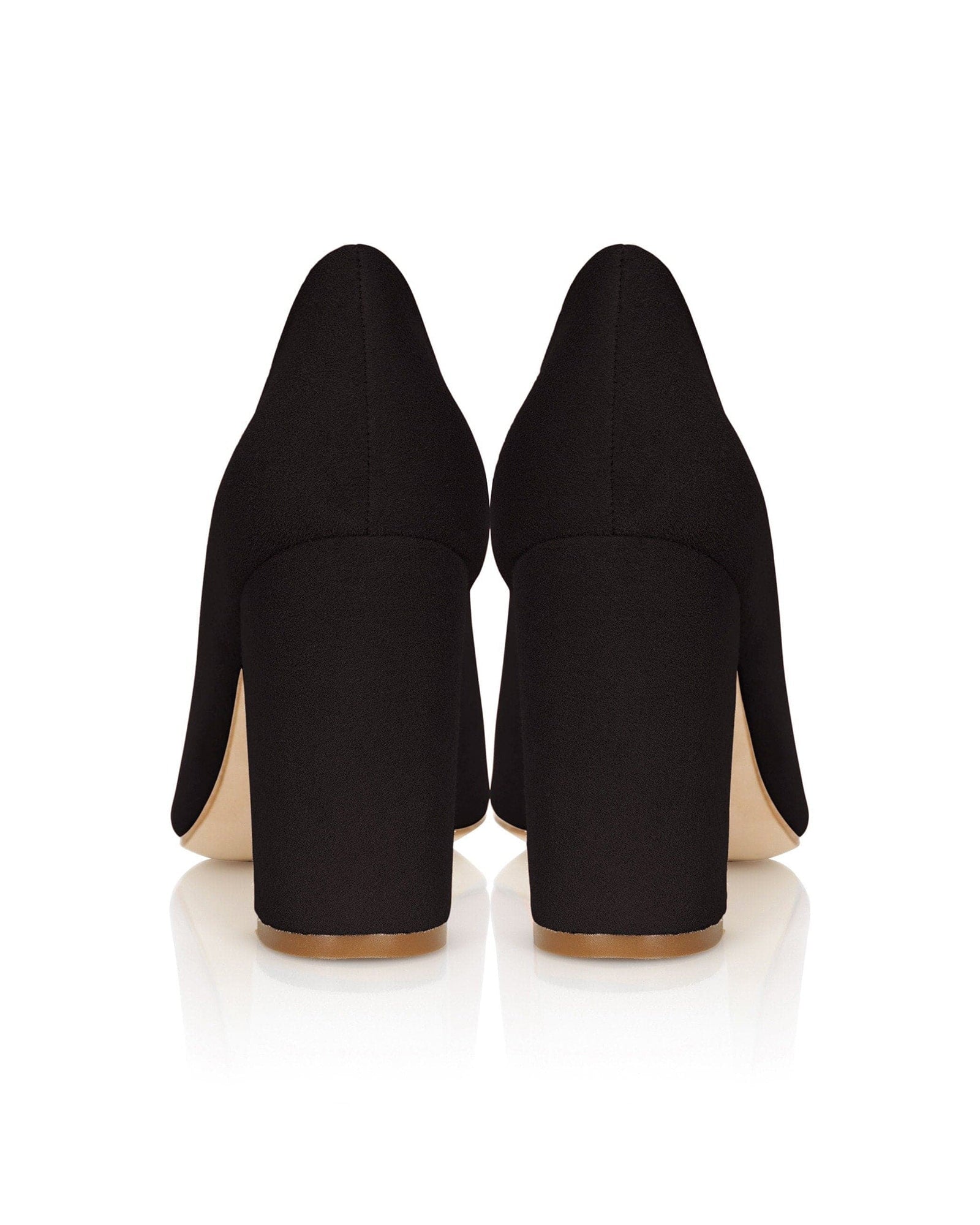 Mia Jet Black Fashion Shoe Black Block Heel Court Shoe  image