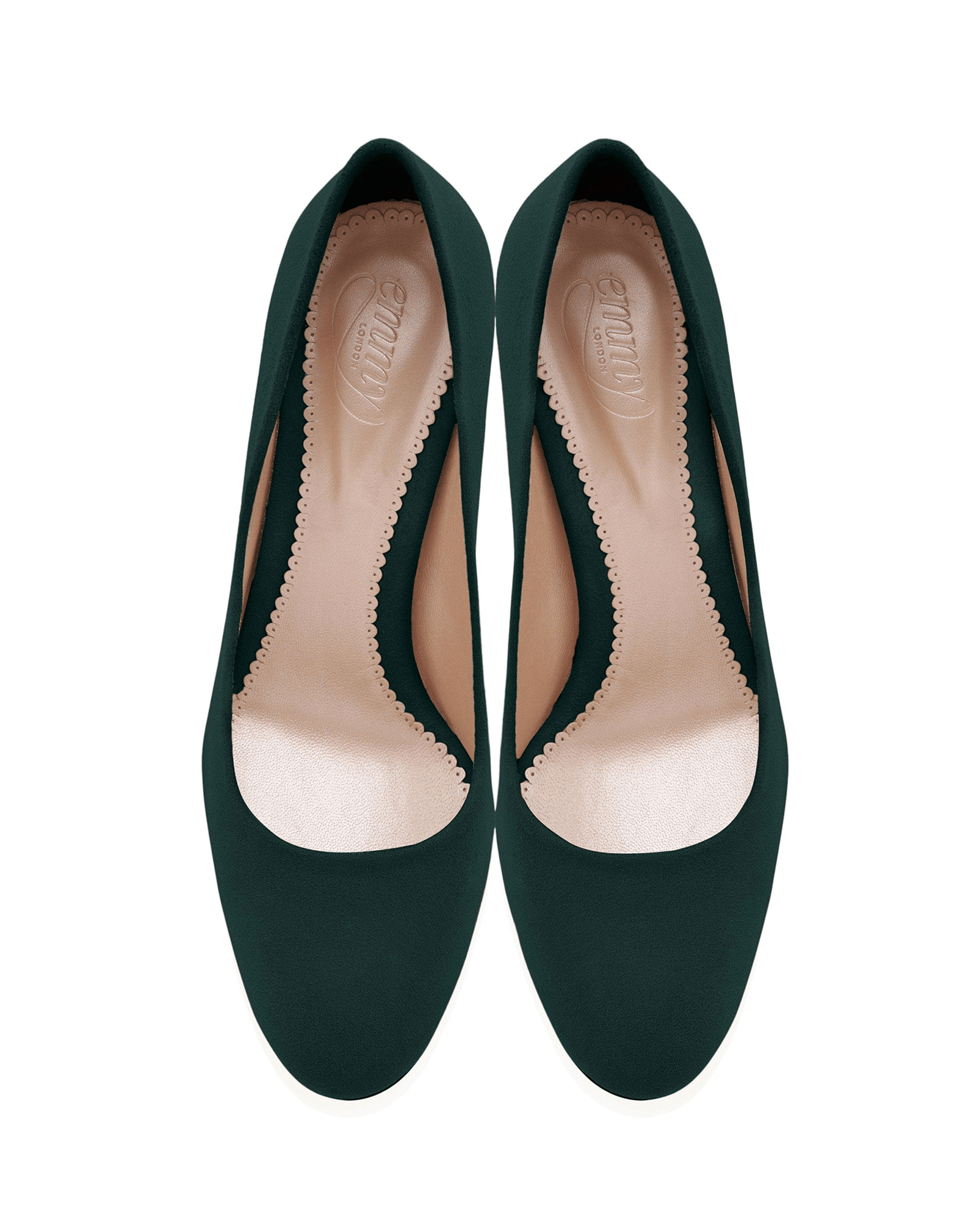 Green Suede Dark Green Low Heels Mia Greenery Suede Low Block Heel