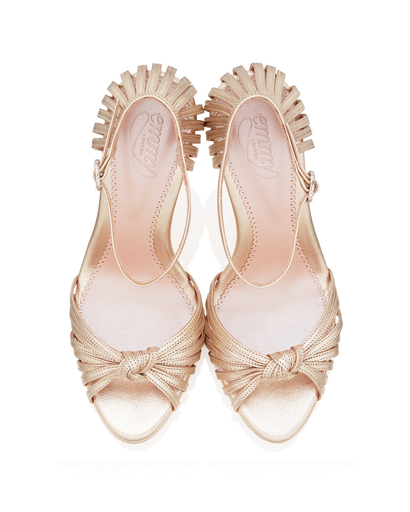 Molly Platform Heel Bridal Shoe Gold Platform Sandals  image