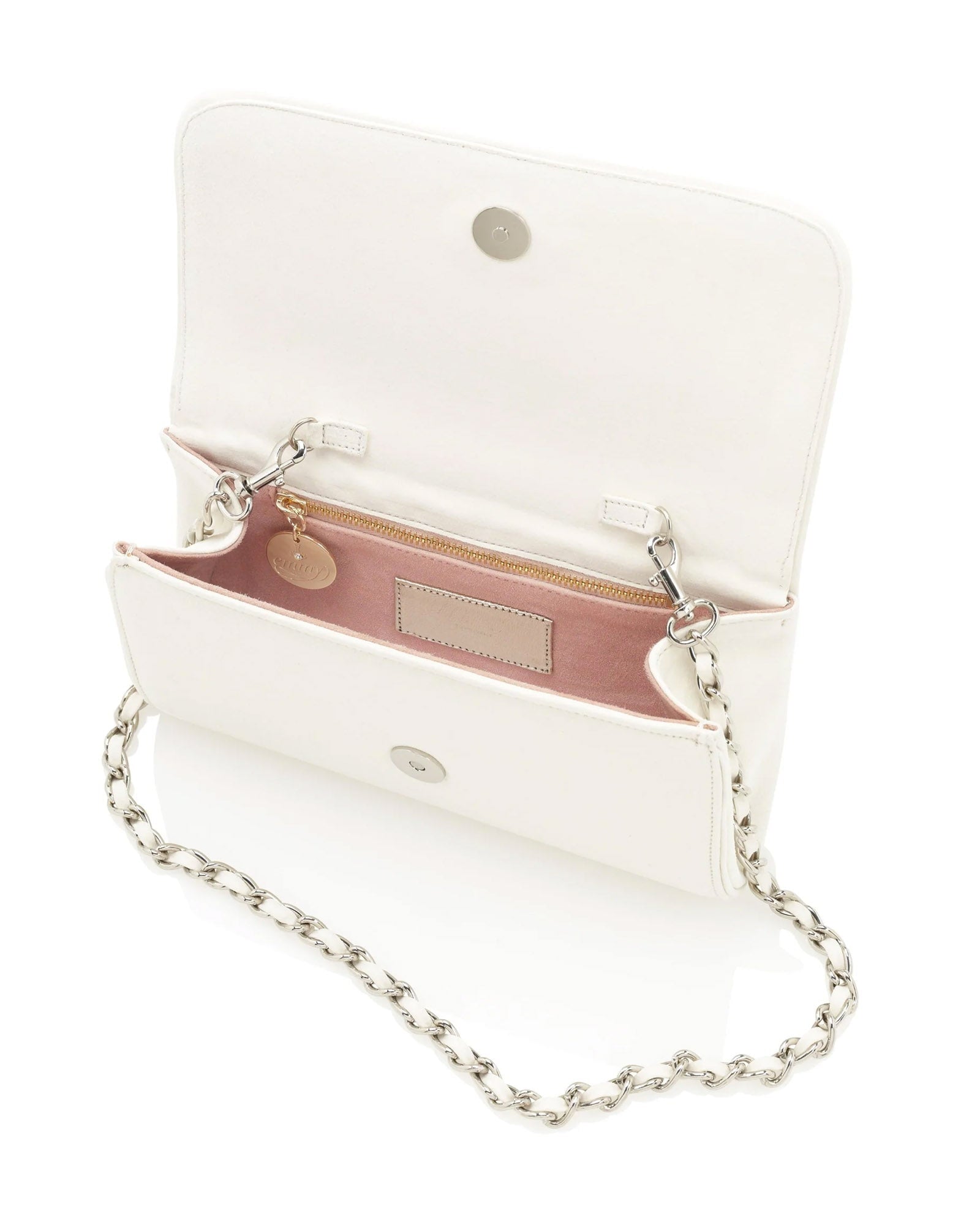 Natasha Ivory Suede Clutch Bag Emmy London - Main Image