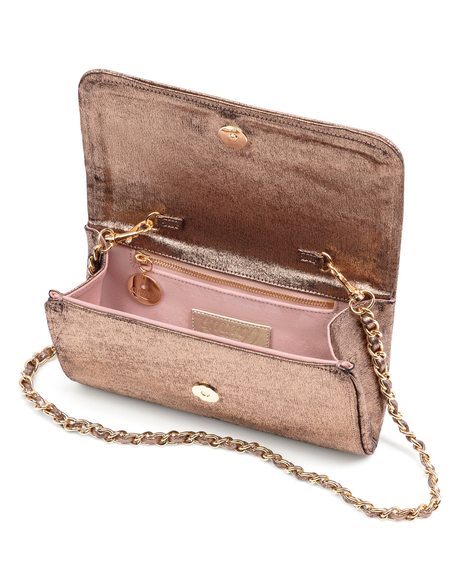 Natasha Bronze Metallic Clutch Bag Emmy London - Main Image
