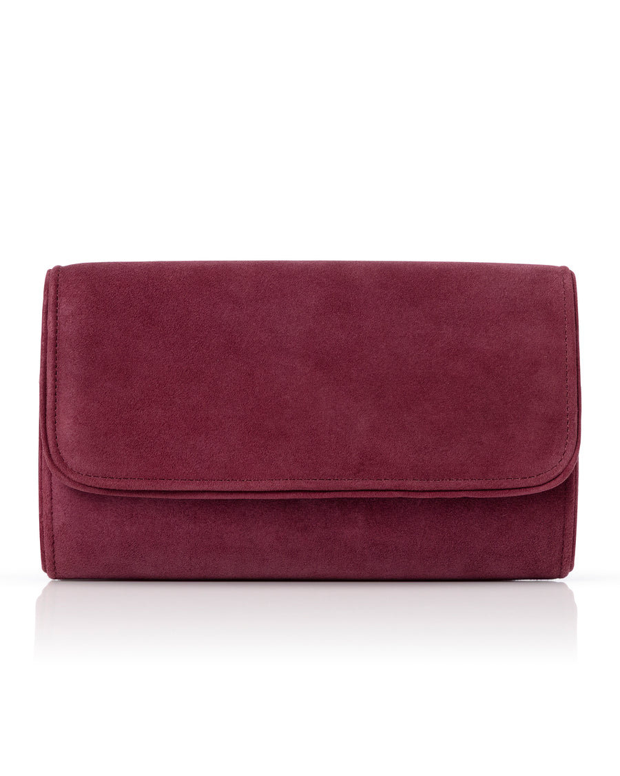 Maroon clutch bag on a white background image