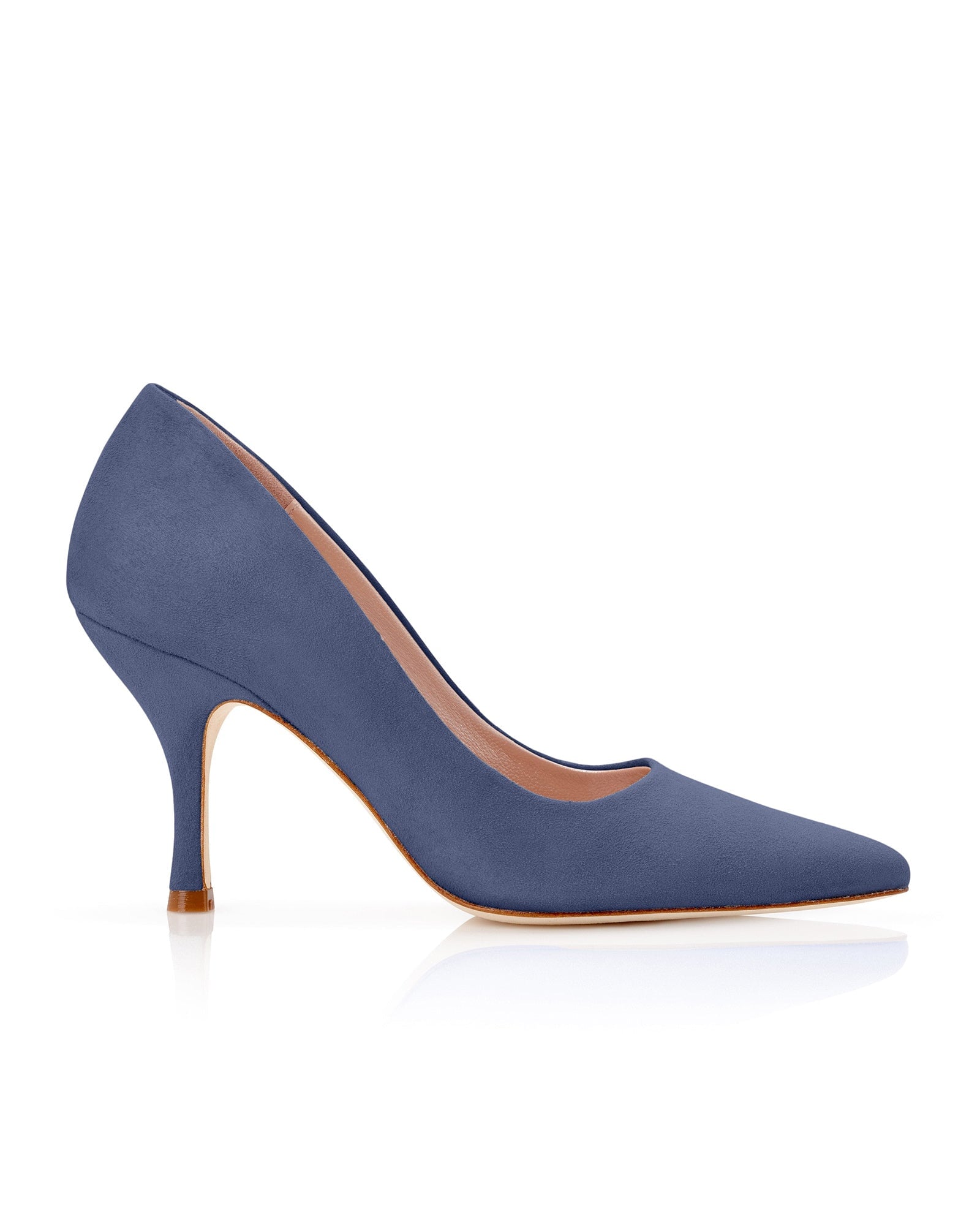 Olivia Riviera Fashion Shoe Blue-Grey Suede Pointed Court  image