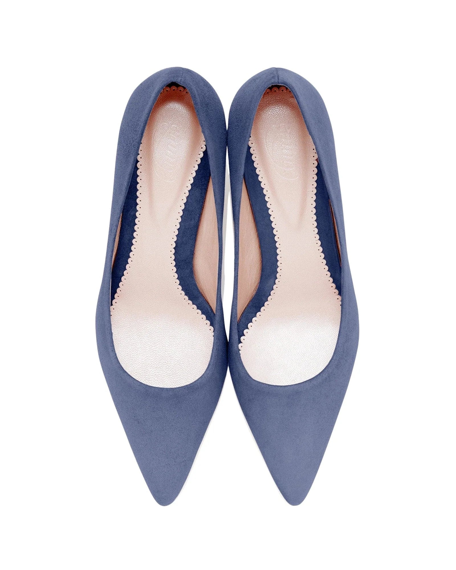 Olivia Mid Heel Fashion Shoe Blue-Grey Suede Pointed Court  image