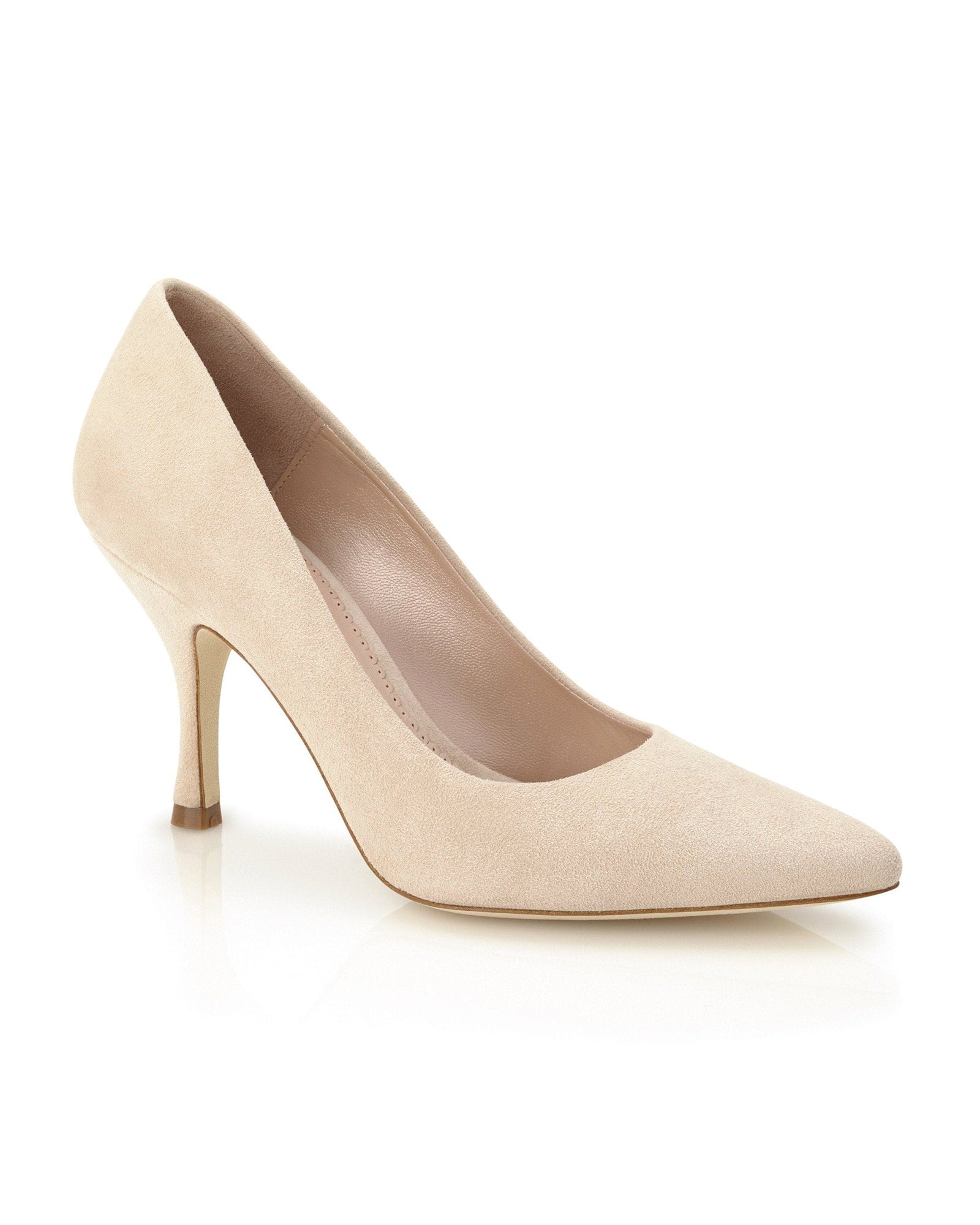 Olivia Blush Fashion Shoe Nude Pointed Suede Court Shoes  image