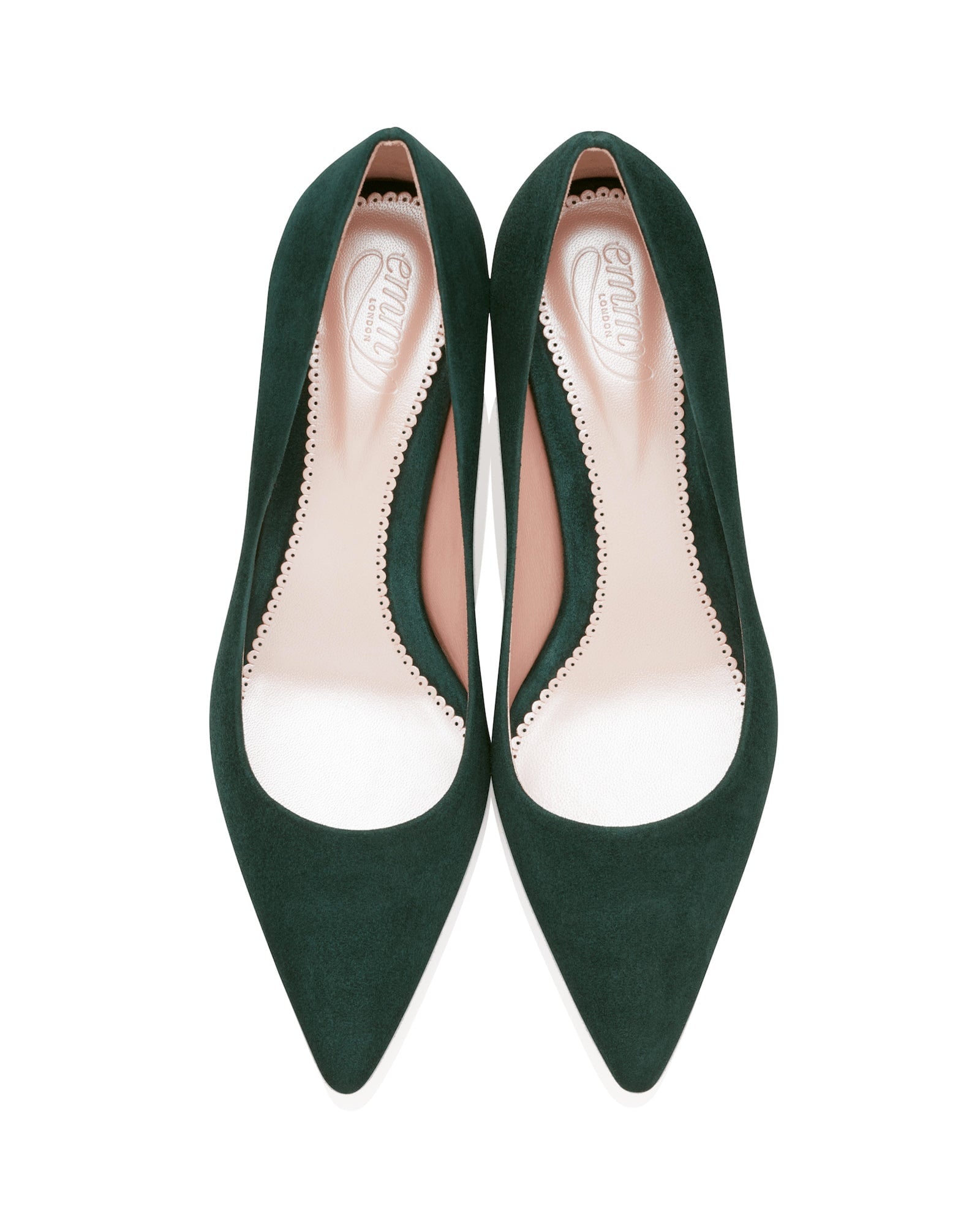 Olivia Kitten Greenery Fashion Shoe Rich Green Suede Court Shoe  image