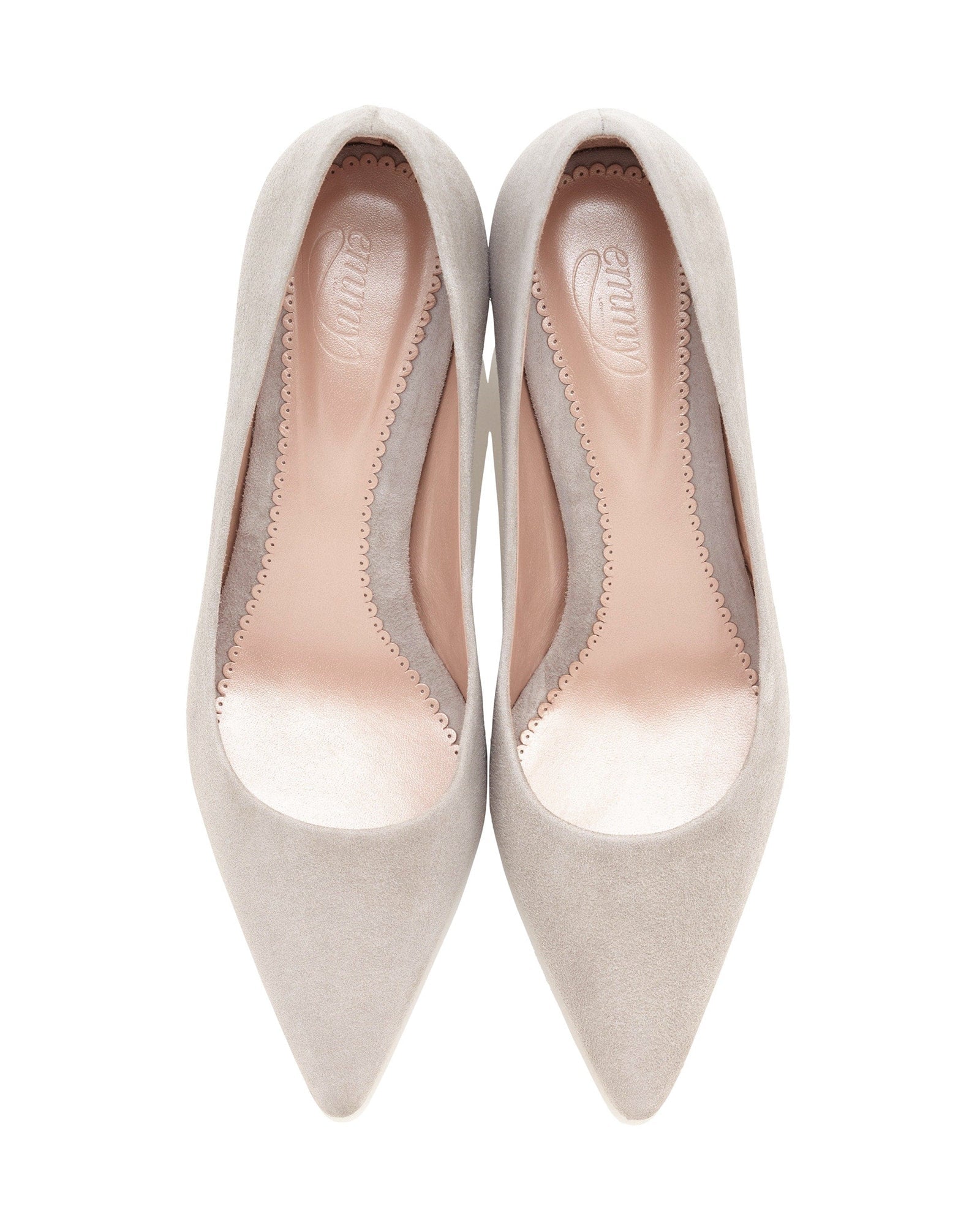Olivia Kitten Vapour Fashion Shoe Grey Pointed Kitten Heel Court Shoes  image