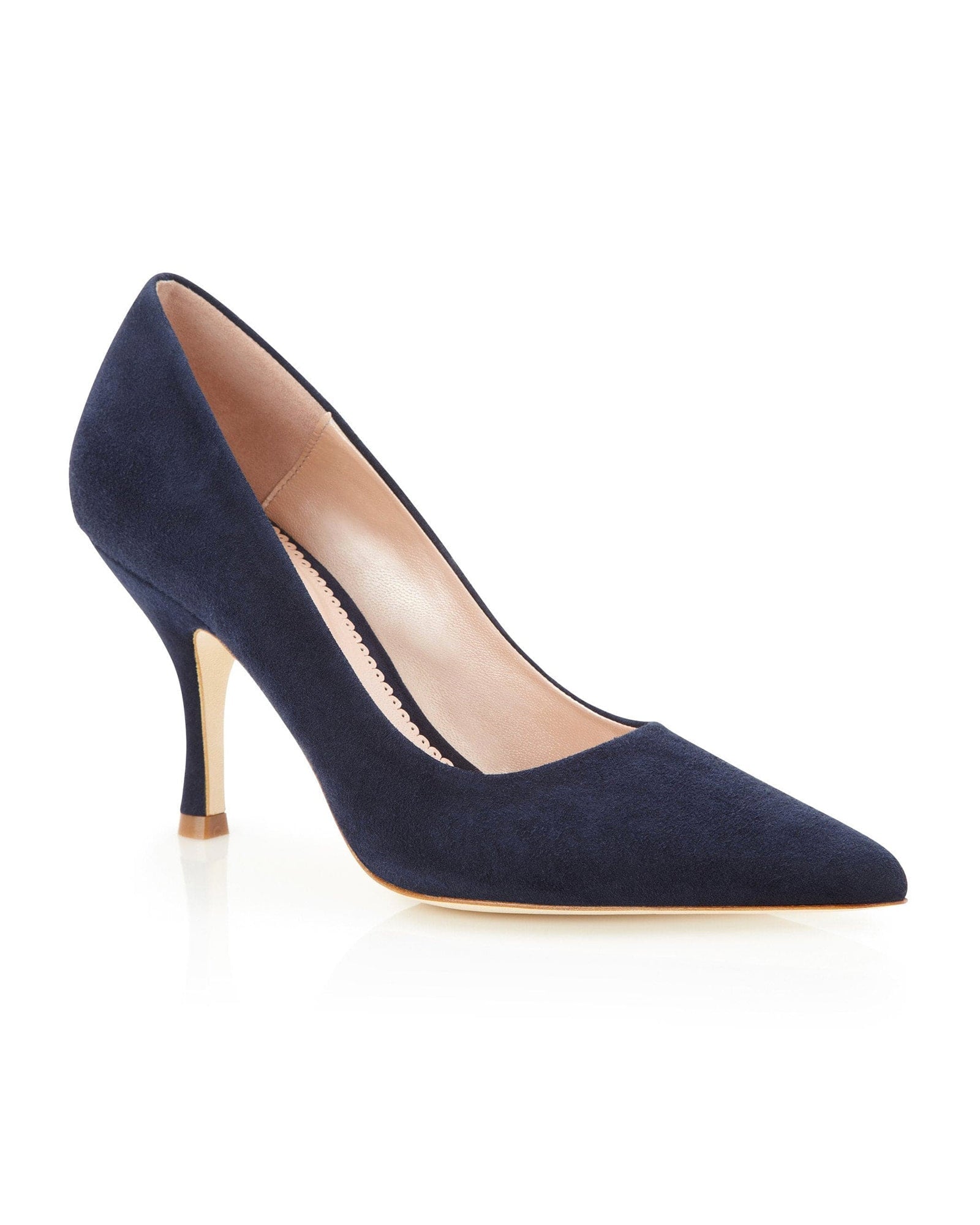 Olivia Midnight Navy Fashion Shoe Navy Pointed Suede Court Shoes  image