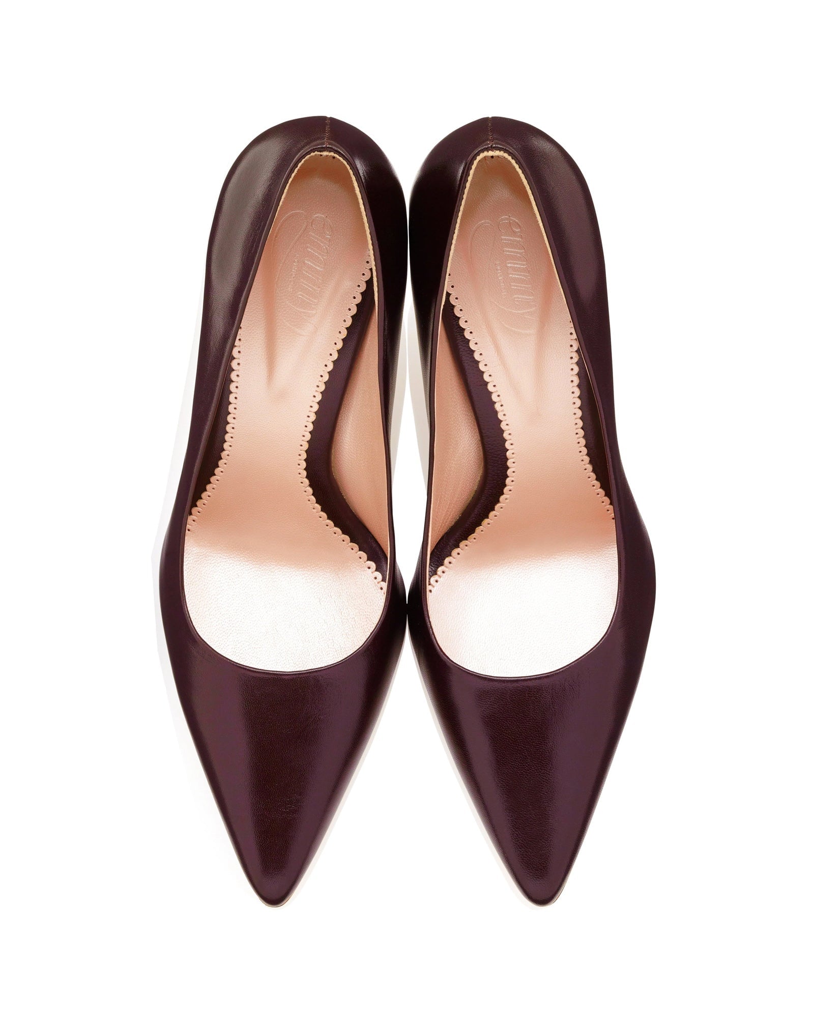 Olivia Mid Heel Fashion Shoe Dark Red Leather Court Shoe  image