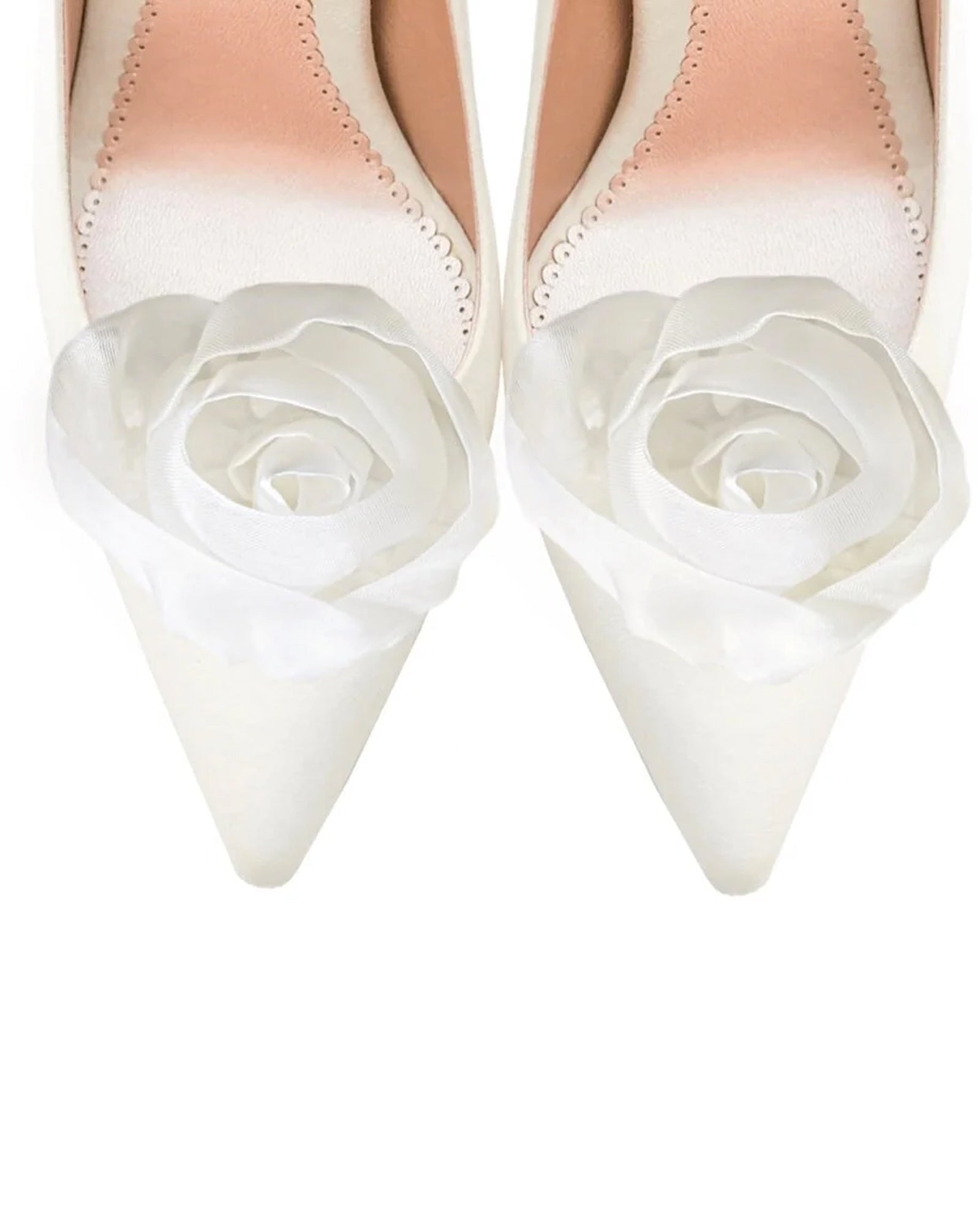 Rose Shoe Clips Bridal Shoe Clip Organza Shoe Clip  image