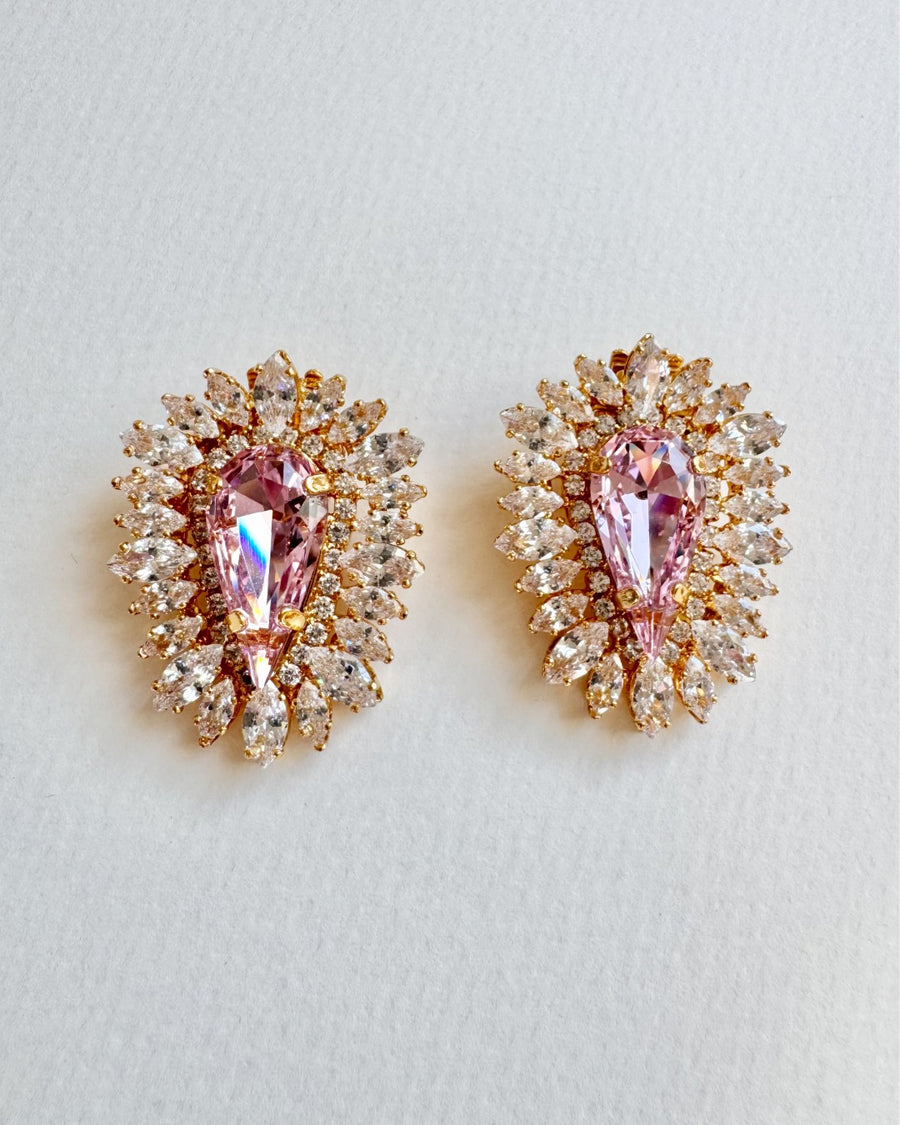 Pear Drop Crystal Pink & Gold image