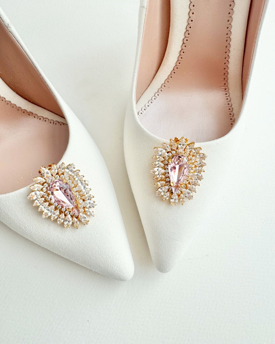 Pear Drop Crystal Pink & Gold image