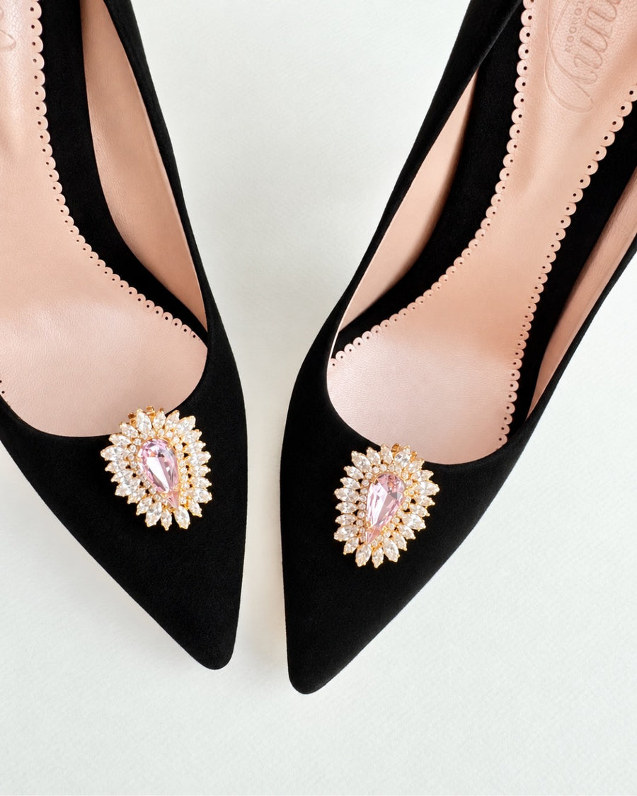 Pear Drop Crystal Pink & Gold image