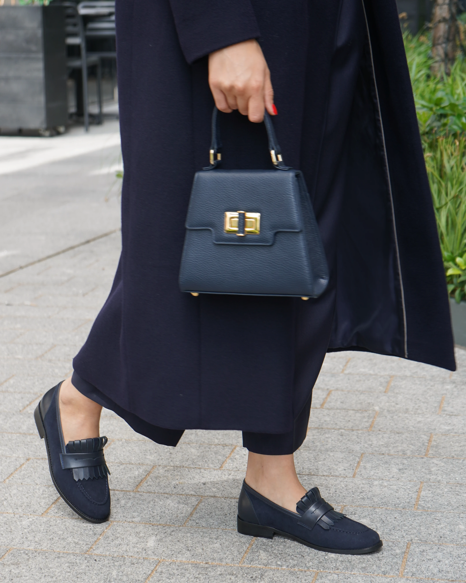 Penny Navy Suede & Navy Leather image