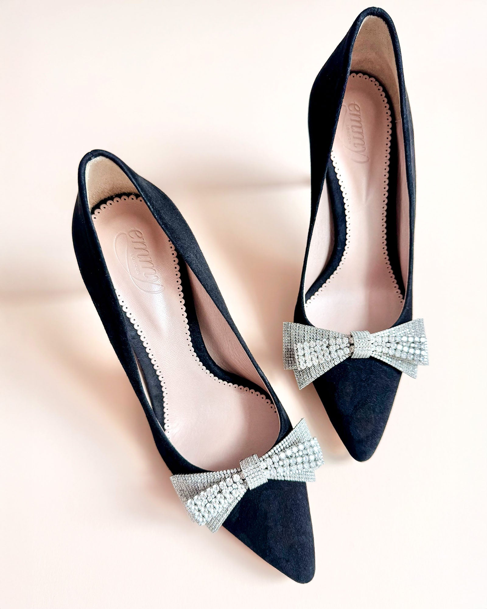 Priscilla Crystal Bow Shoe Clips Crystal Shoe Clips Emmy London