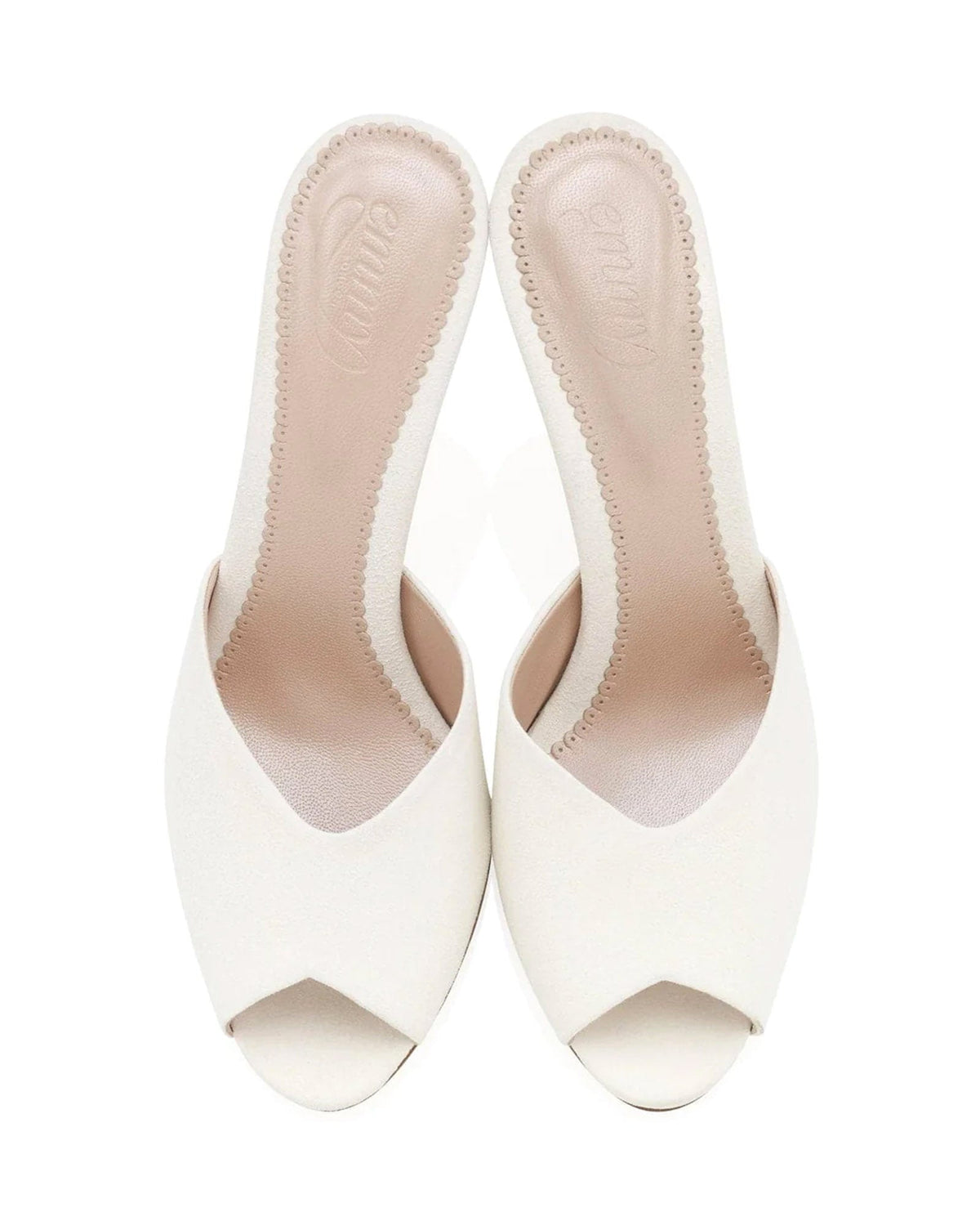 Ruby Invory Compon Ruby Ivory Suede Mid Heel | Emmy London