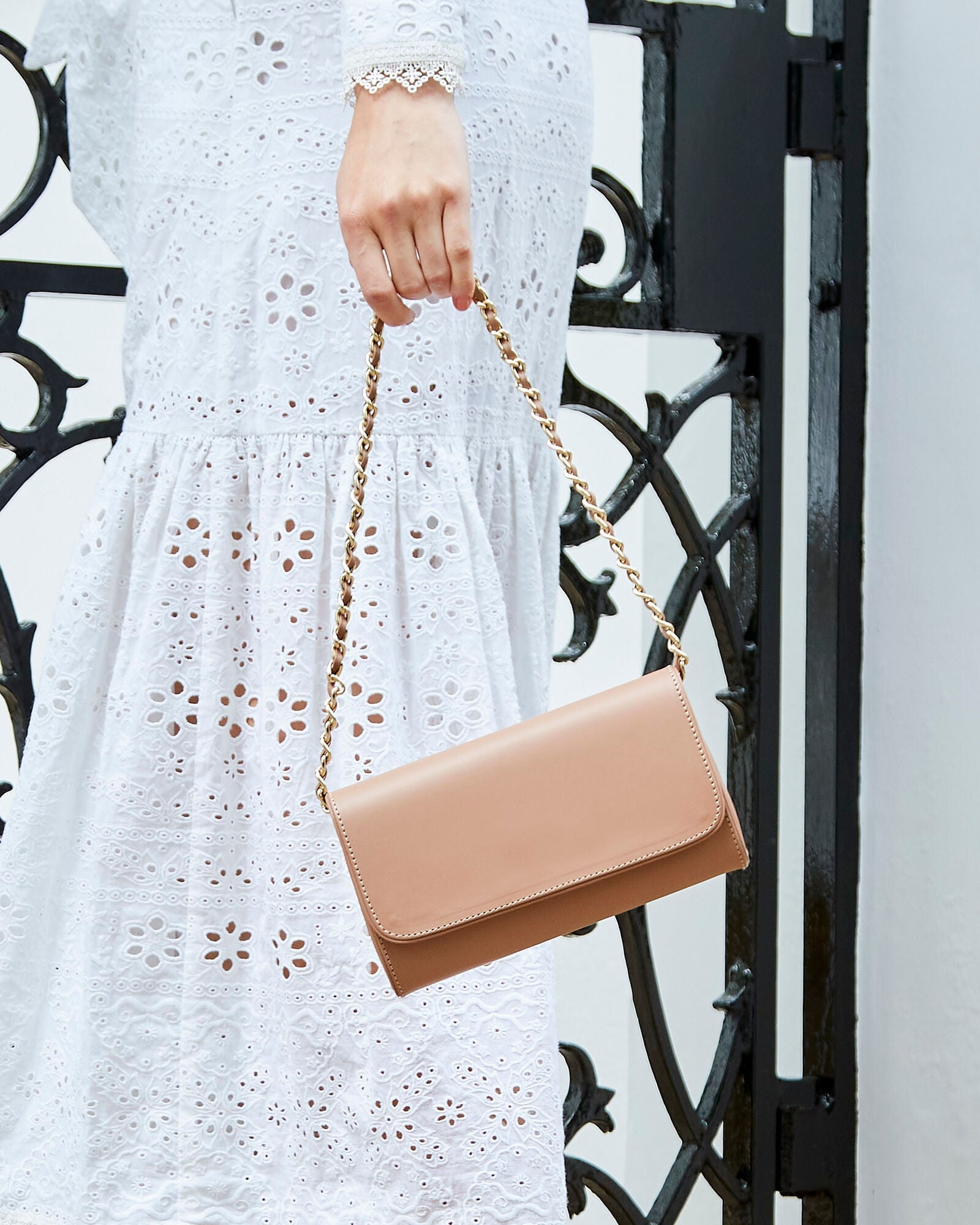 Natasha Tan Leather Clutch Bag Emmy London