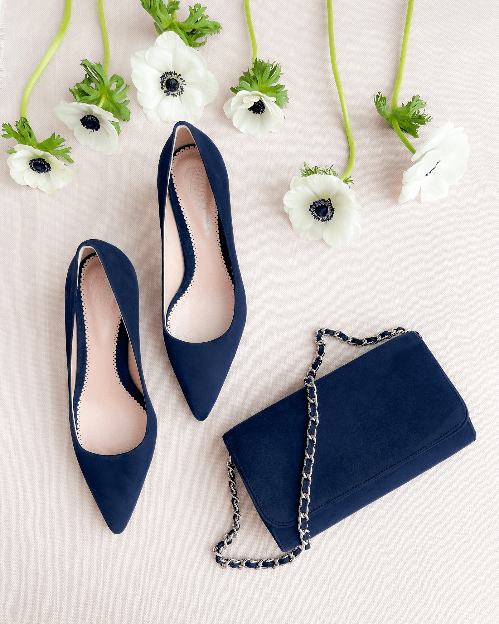 Low Heel Blue Shoes And Bag For Wedding Matching Bag Navy Blue Low