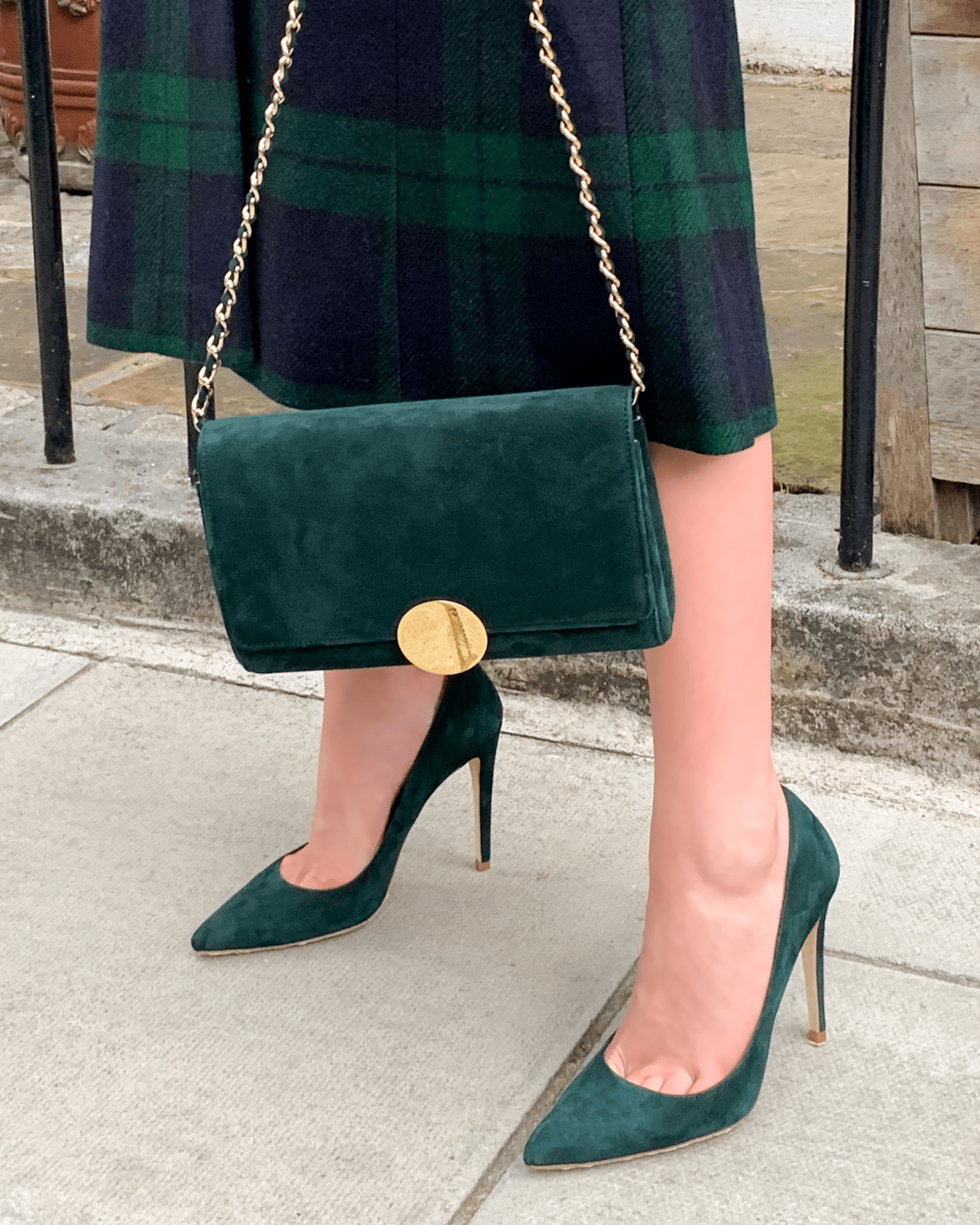 Naomi Clutch Bag Fashion Bag Green Suede Clutch Bag  image