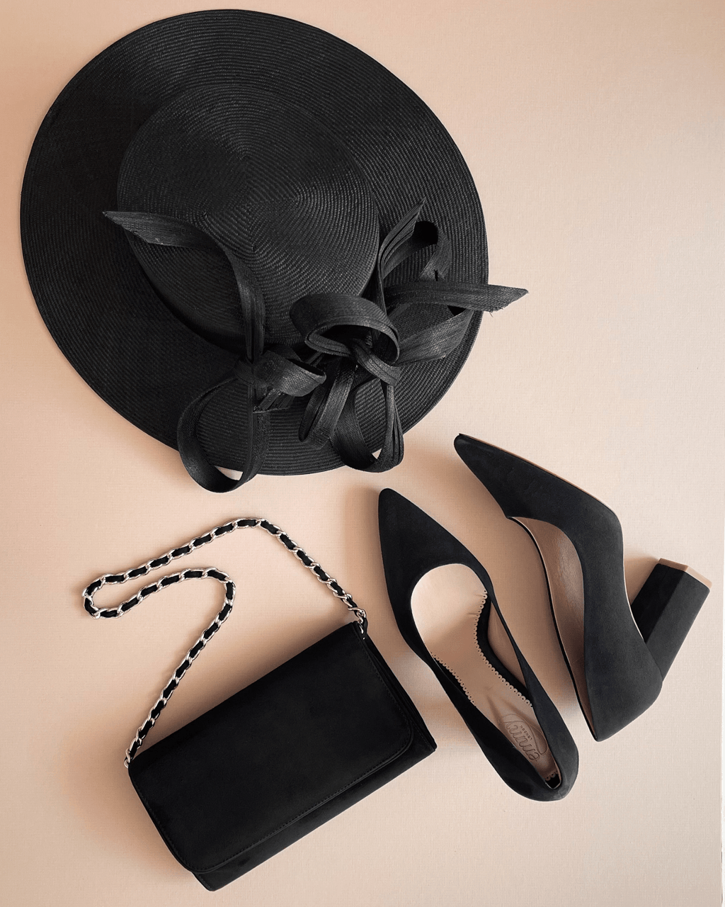 Josie Sandal - Black Croc-Embossed Leather